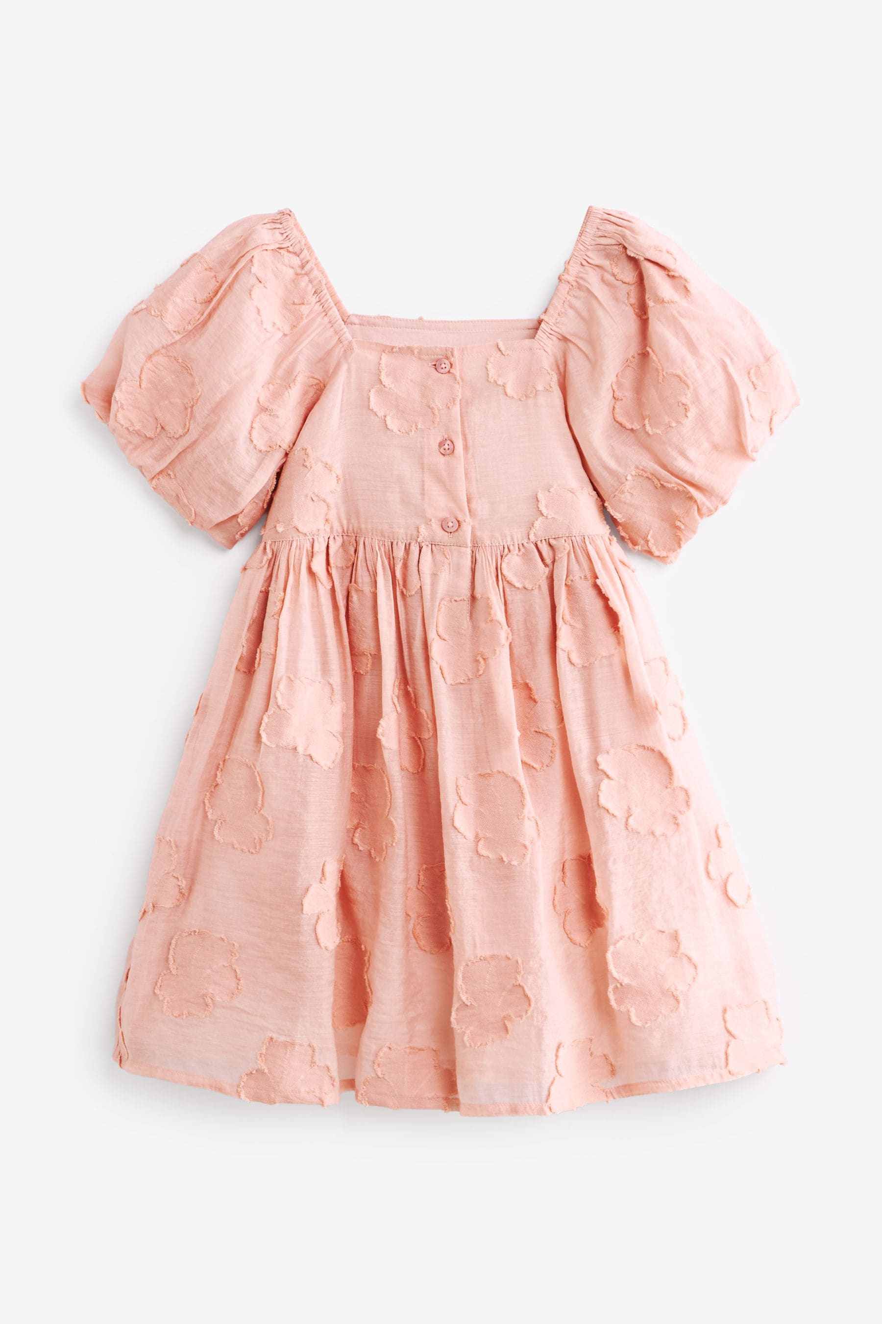 Pink Floral Texture Dress (3-16yrs)