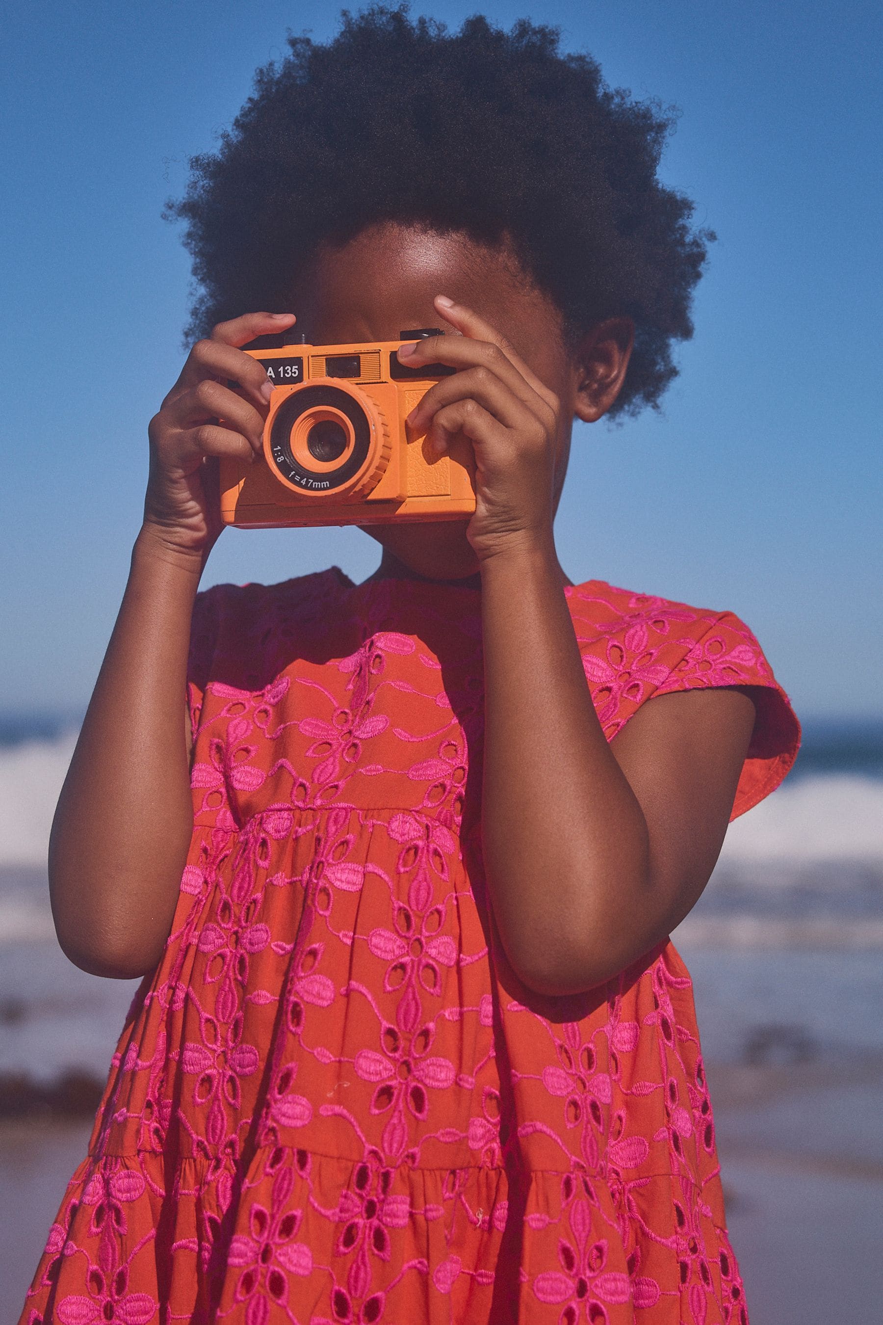 Pink/Orange Cotton Broderie Dress (3-16yrs)