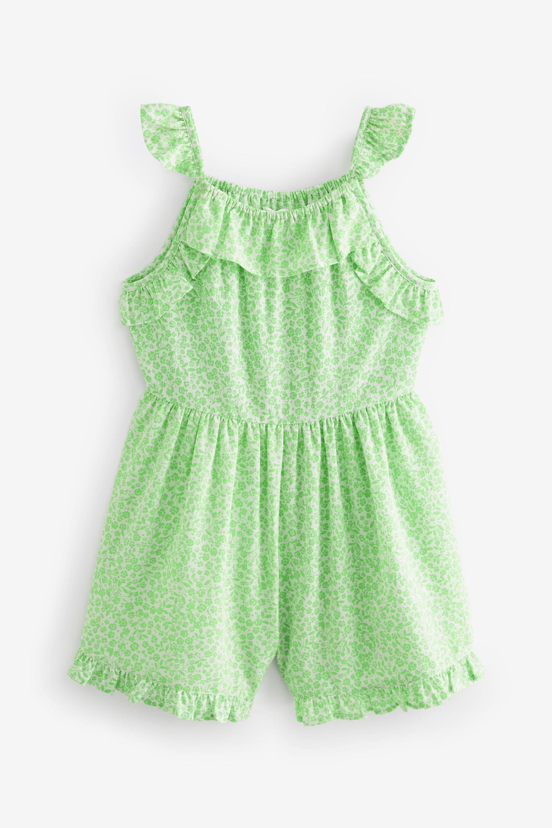 Green Ditsy Frill Playsuit (3-16yrs)