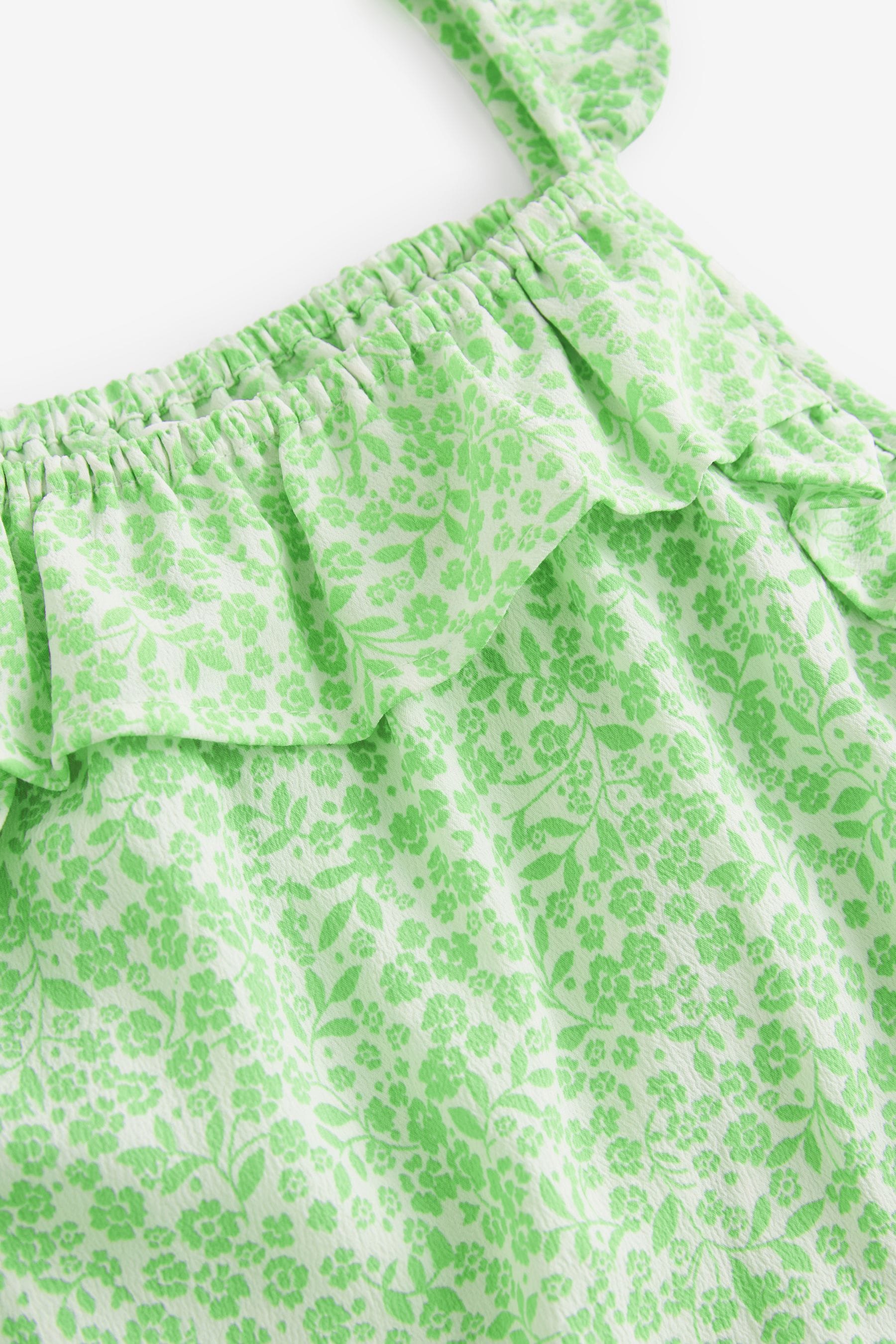 Green Ditsy Frill Playsuit (3-16yrs)