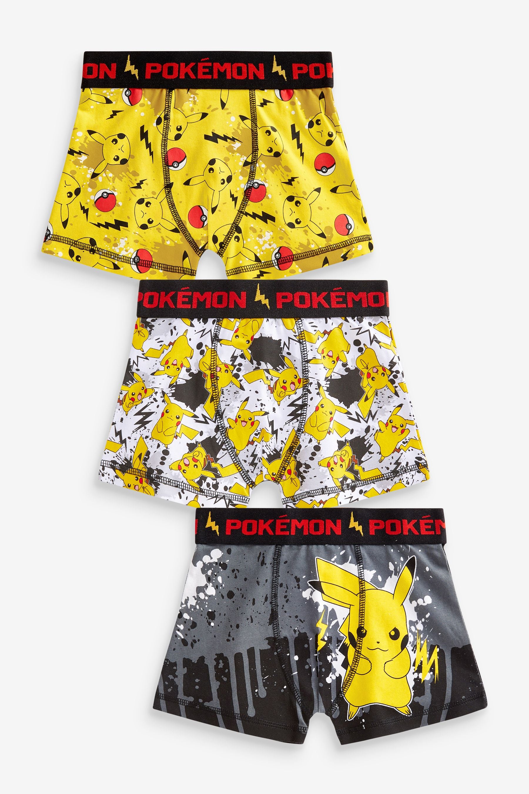 Yellow Pokémon Trunks 3 Pack (5-12yrs)