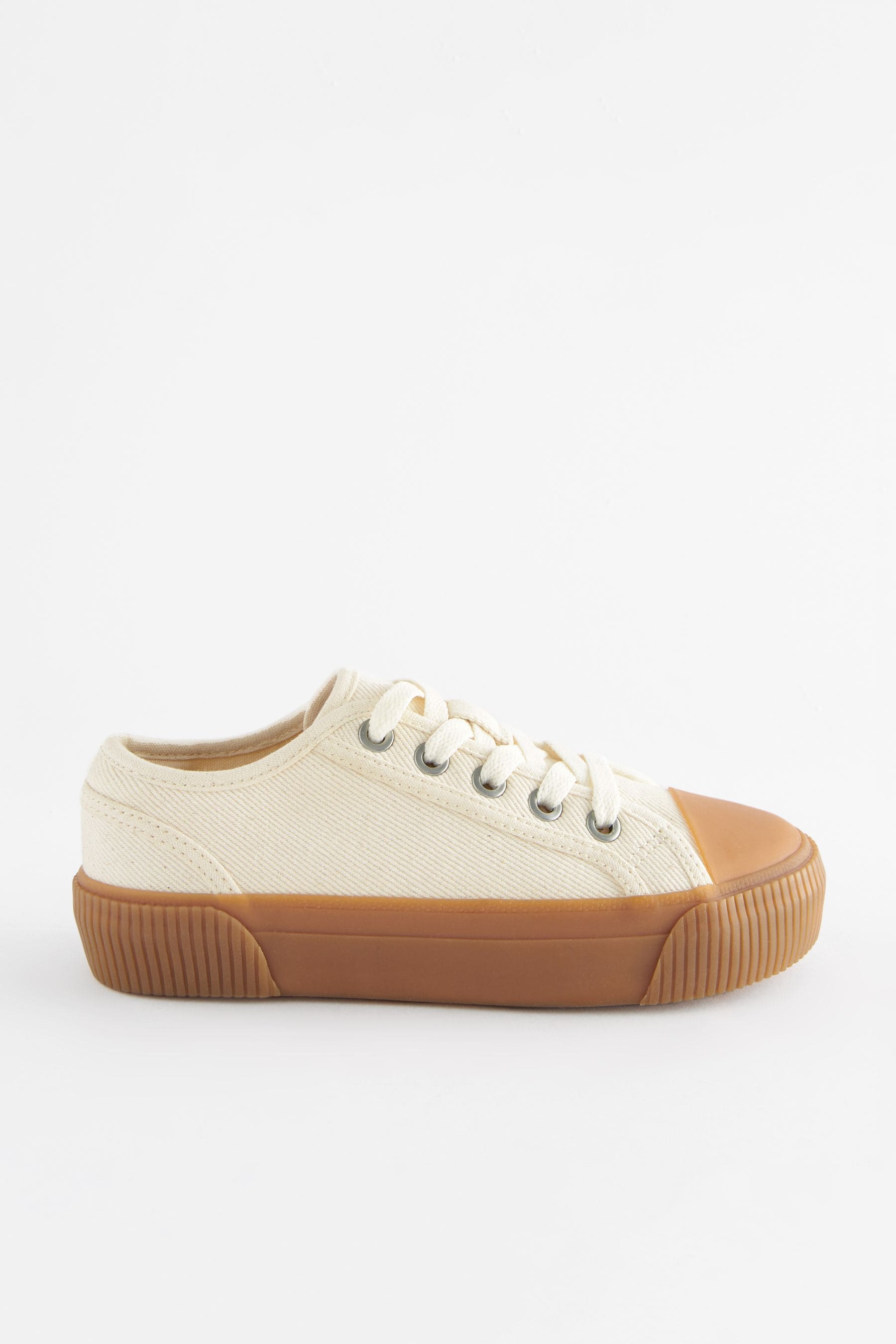 Neutral Lace-Up Low Trainers