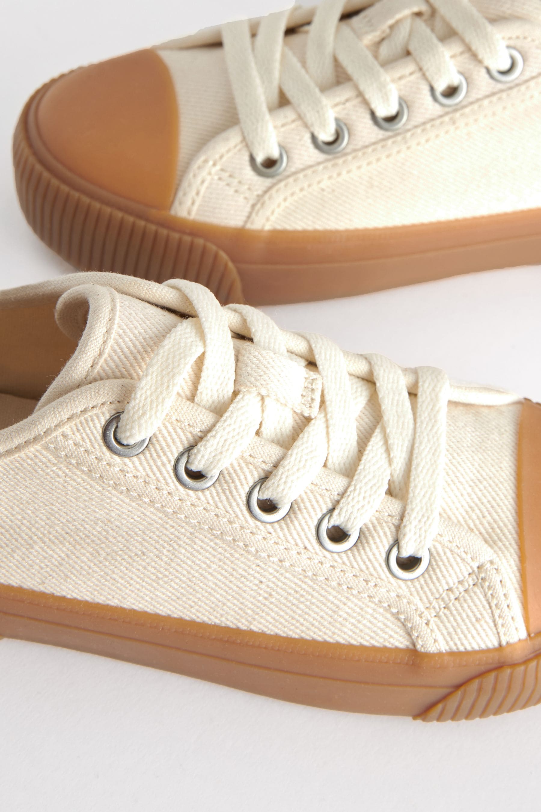 Neutral Lace-Up Low Trainers