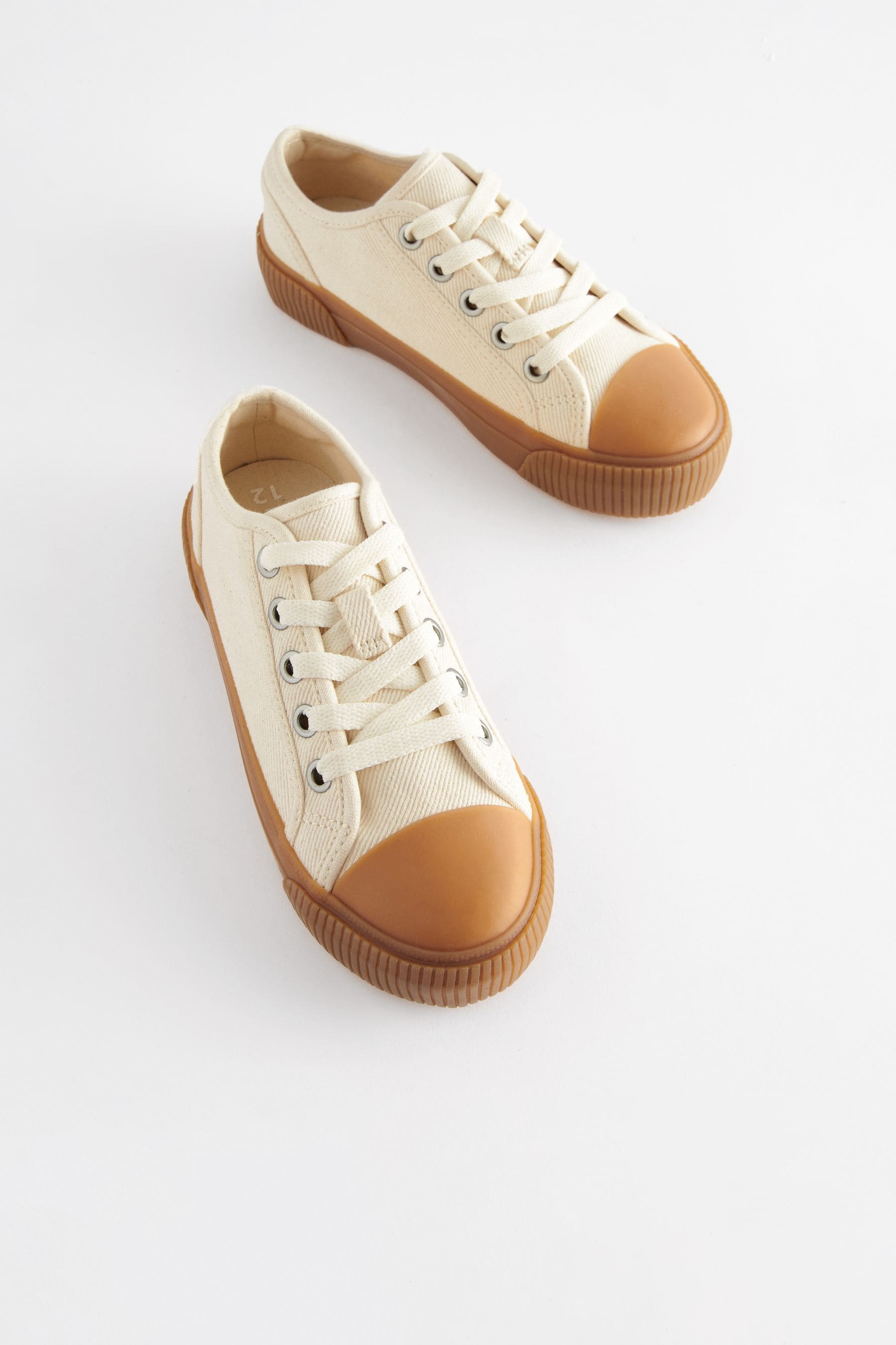 Neutral Lace-Up Low Trainers