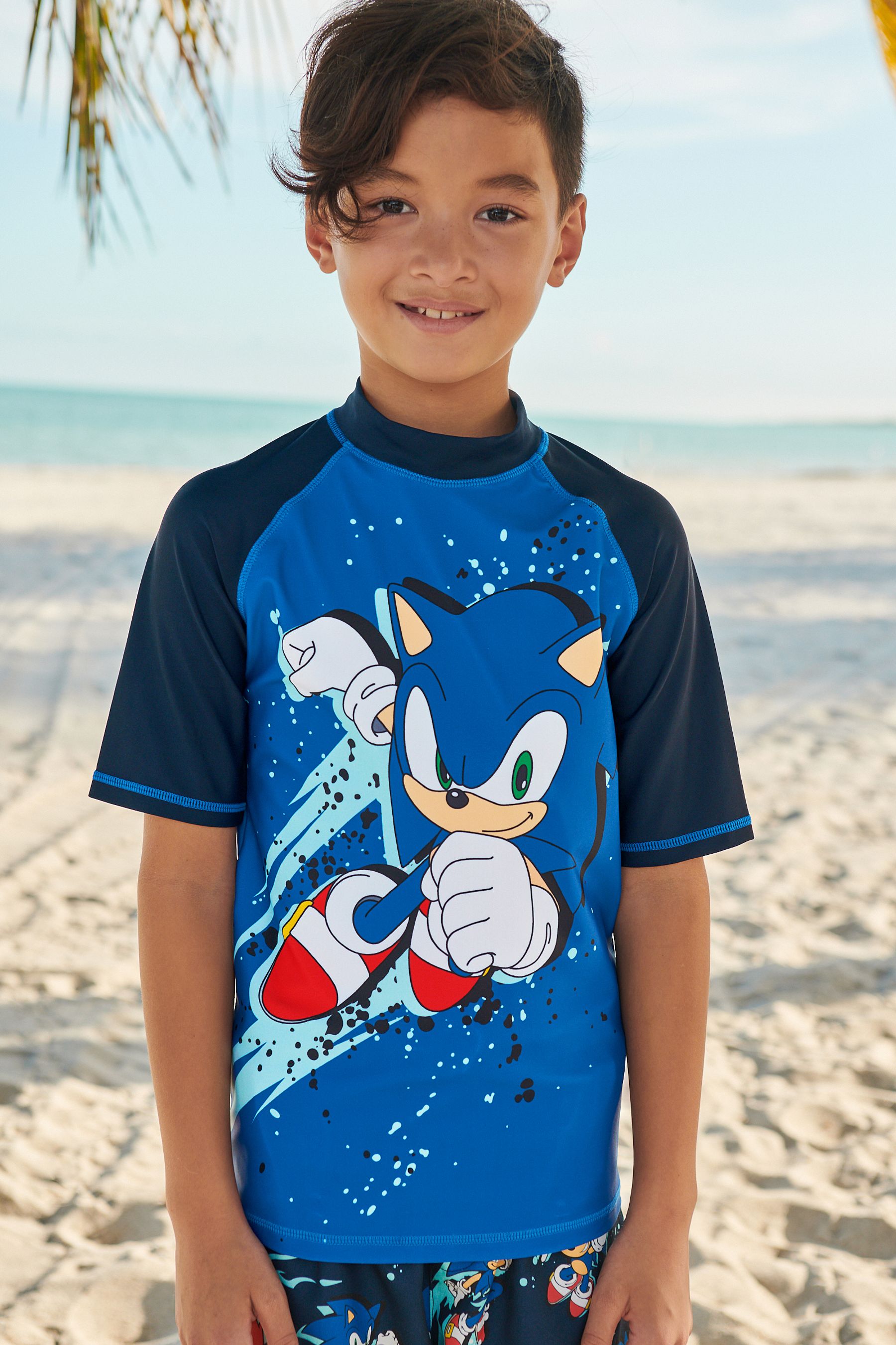 Blue Sonic Rash Vest (3-16yrs)