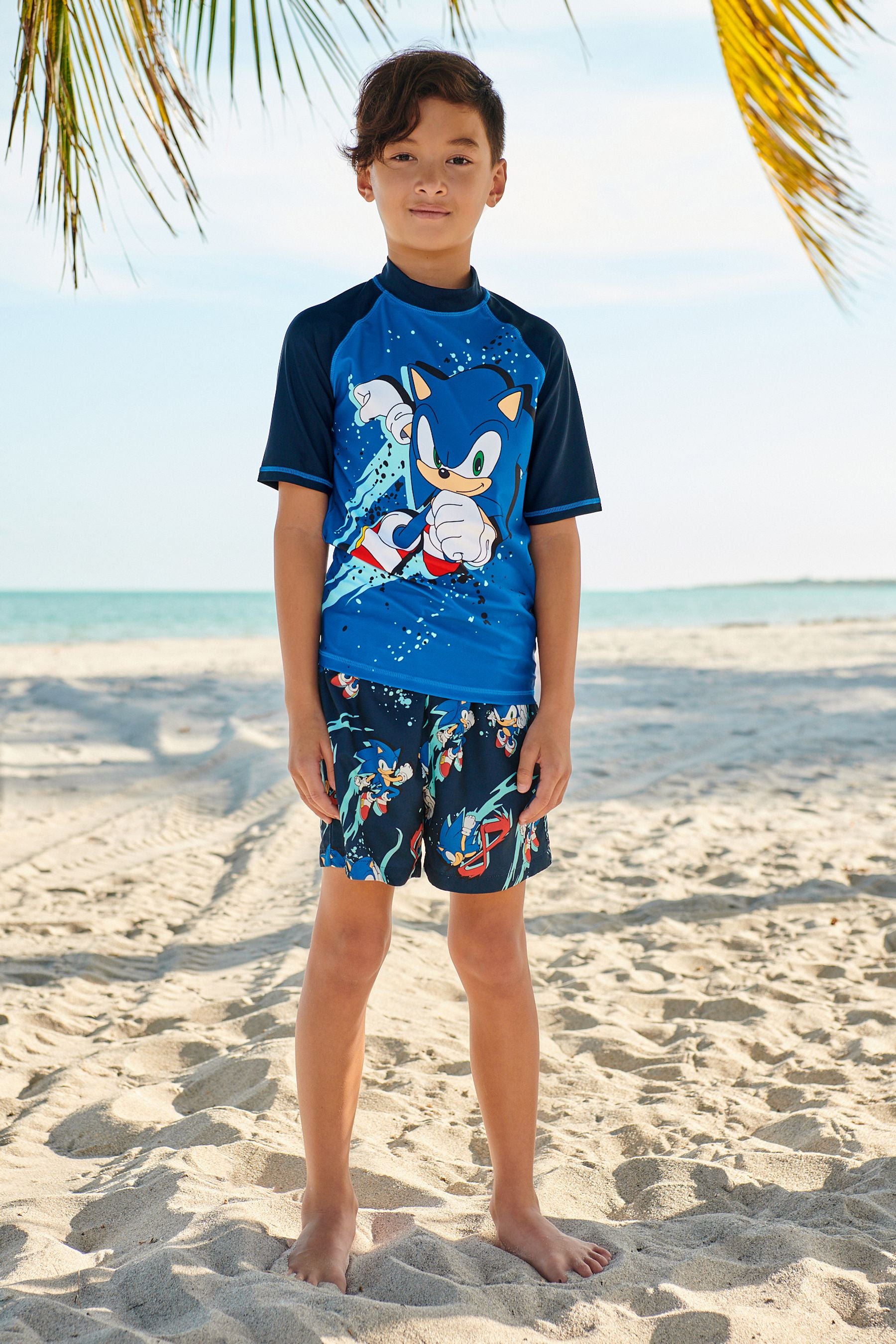 Blue Sonic Rash Vest (3-16yrs)