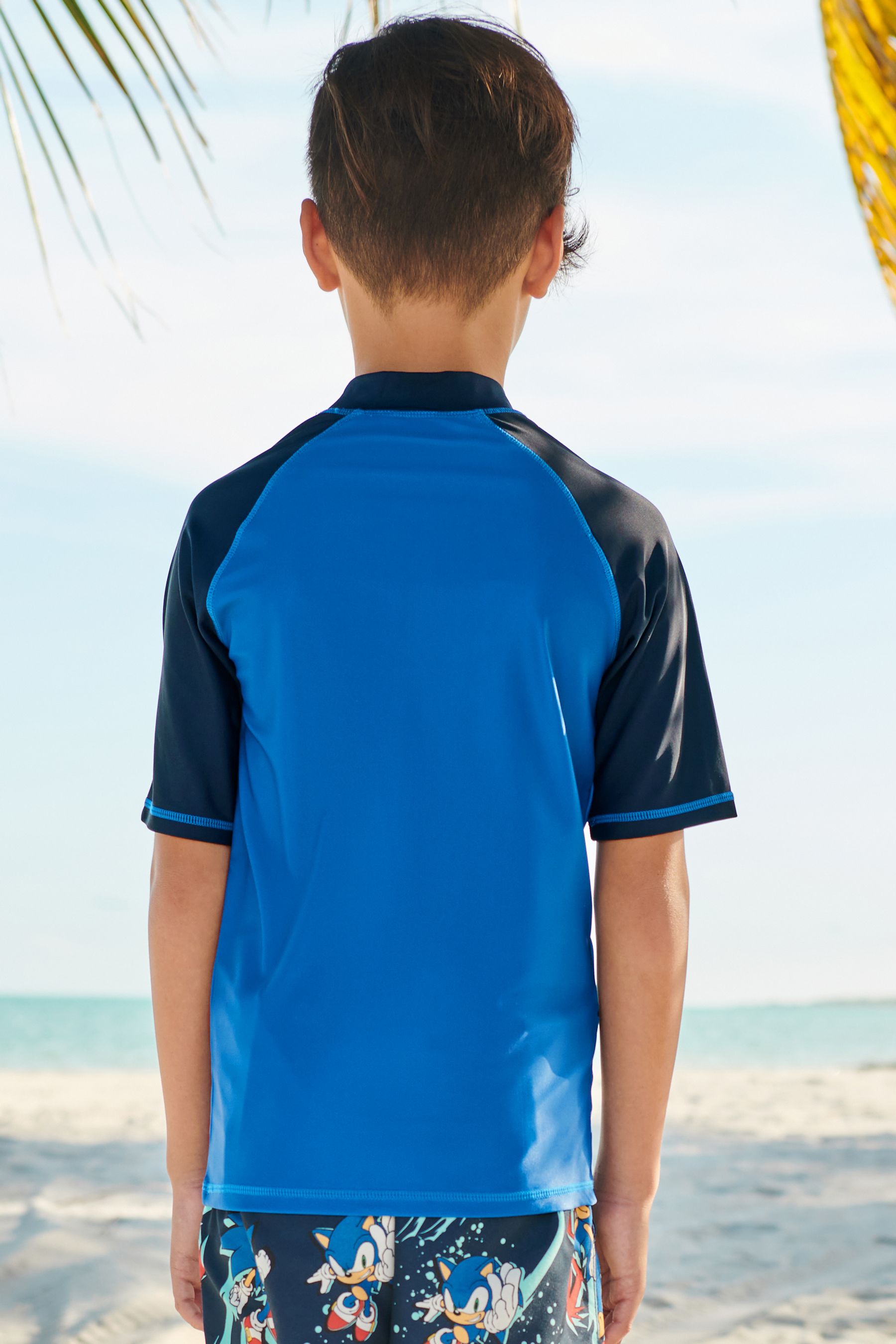 Blue Sonic Rash Vest (3-16yrs)