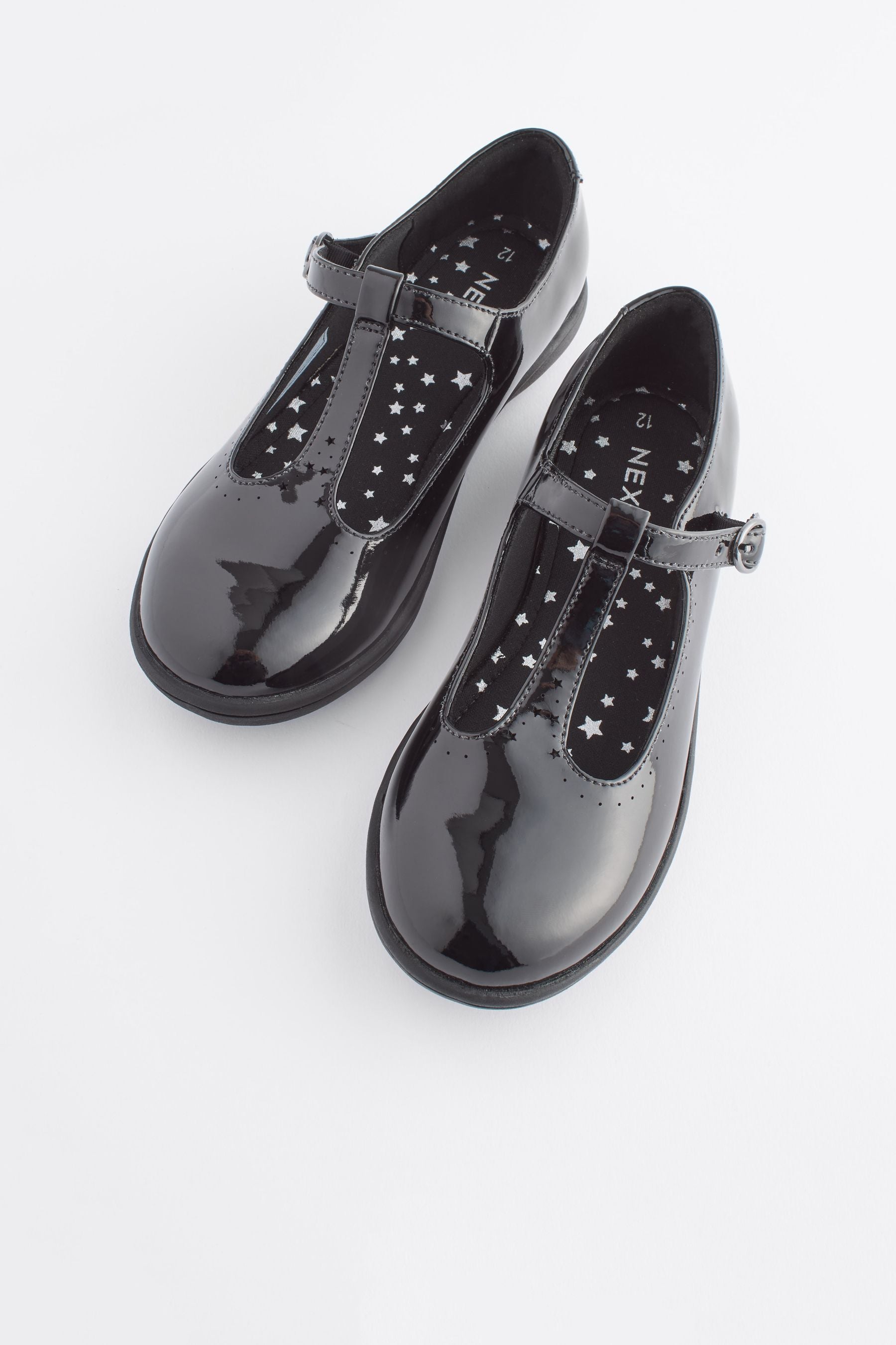 Black School Slim T-Bar Shoes