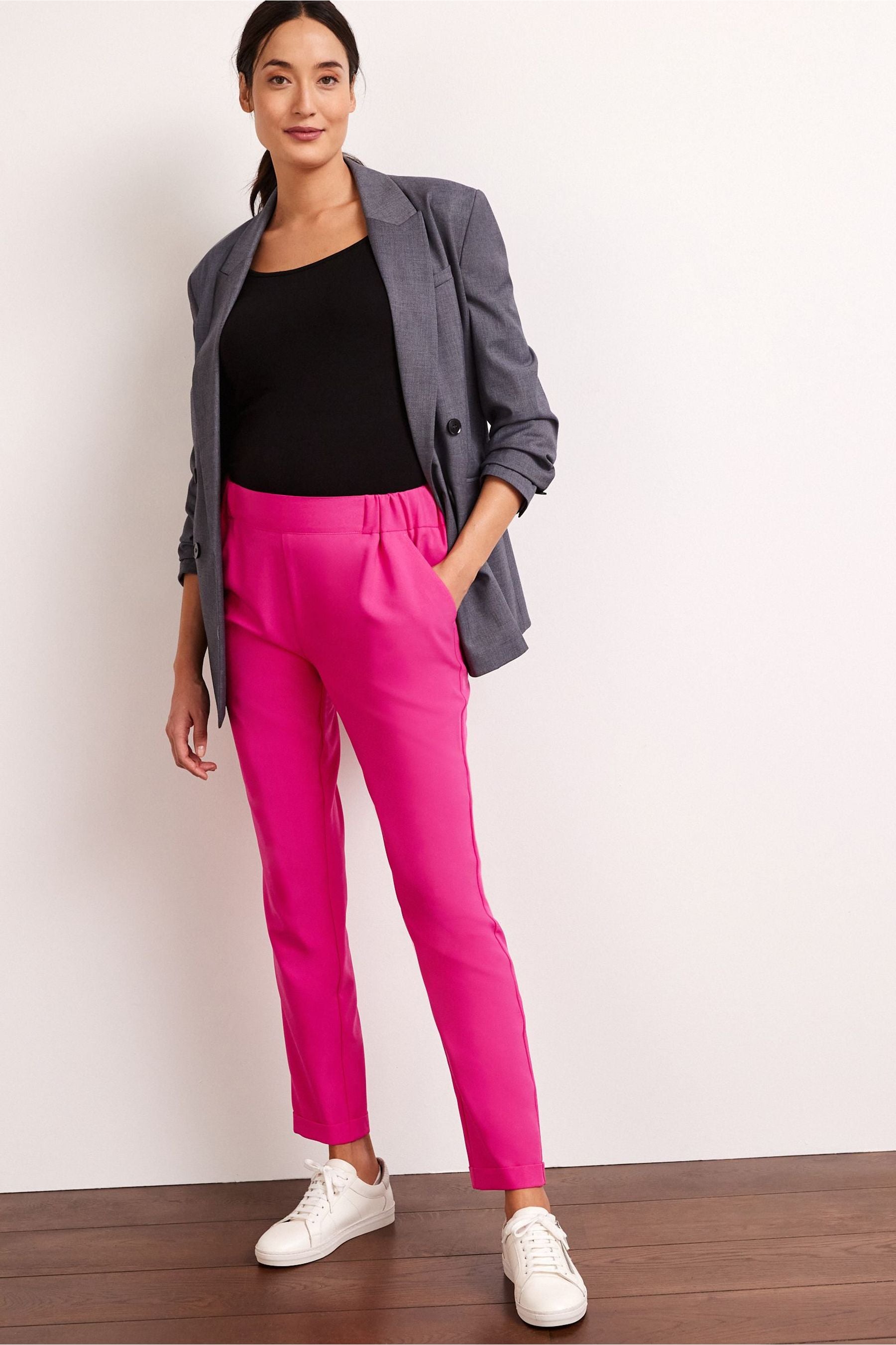 Pink Maternity Tapered Trousers