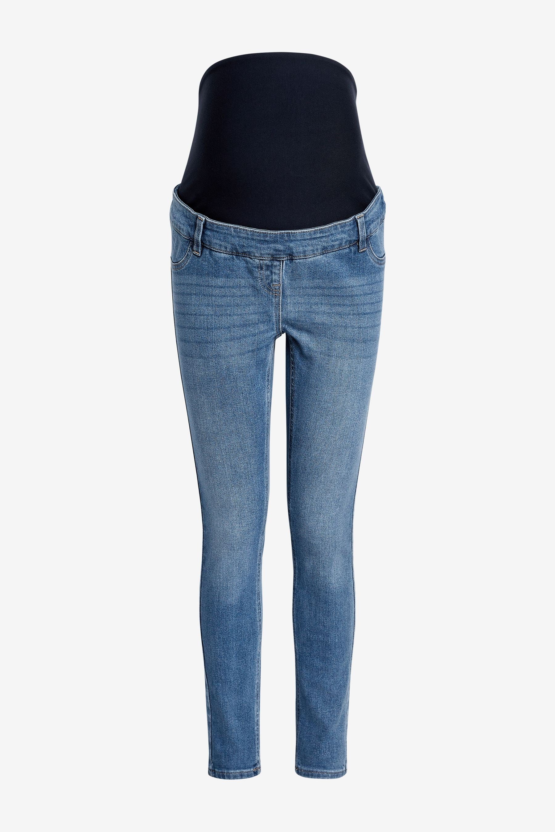 Mid Blue Wash Maternity Skinny Jeans