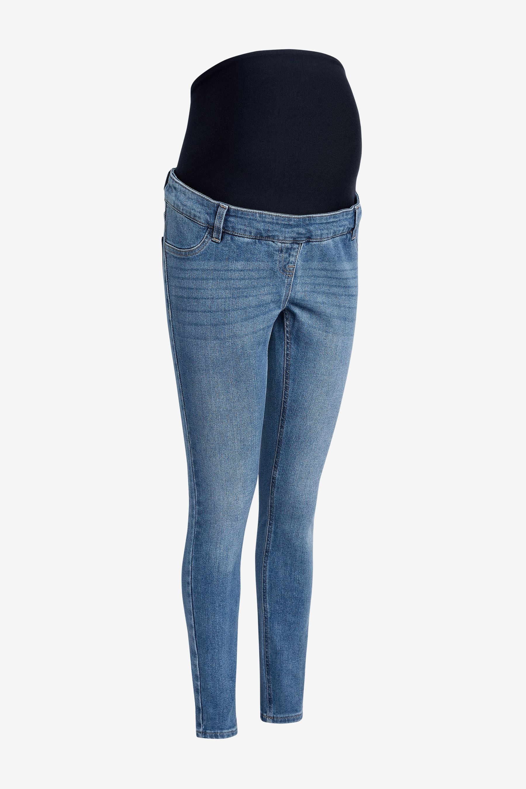 Mid Blue Wash Maternity Skinny Jeans