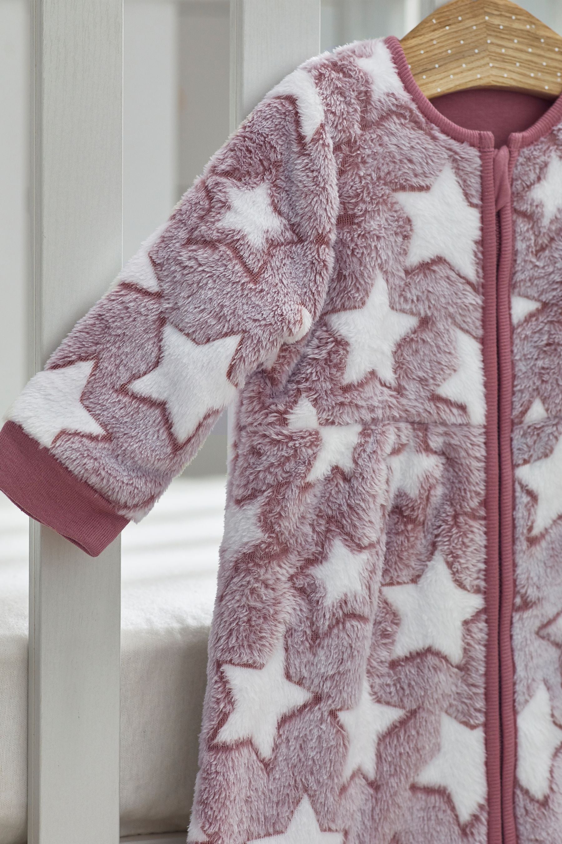 Pink Stars 2.5 Tog Fleece Supersoft Baby Sleep Bag