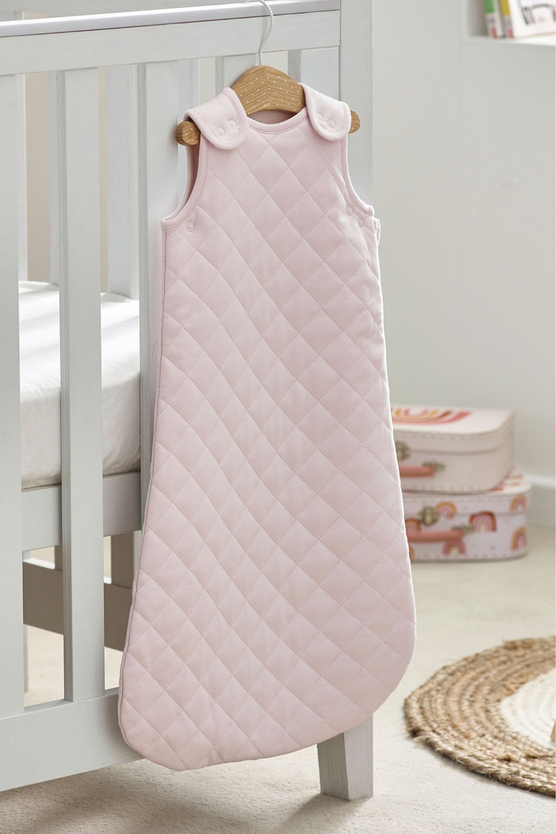 Pink Quilted Baby 2.5 Tog 100% Cotton Sleep Bag