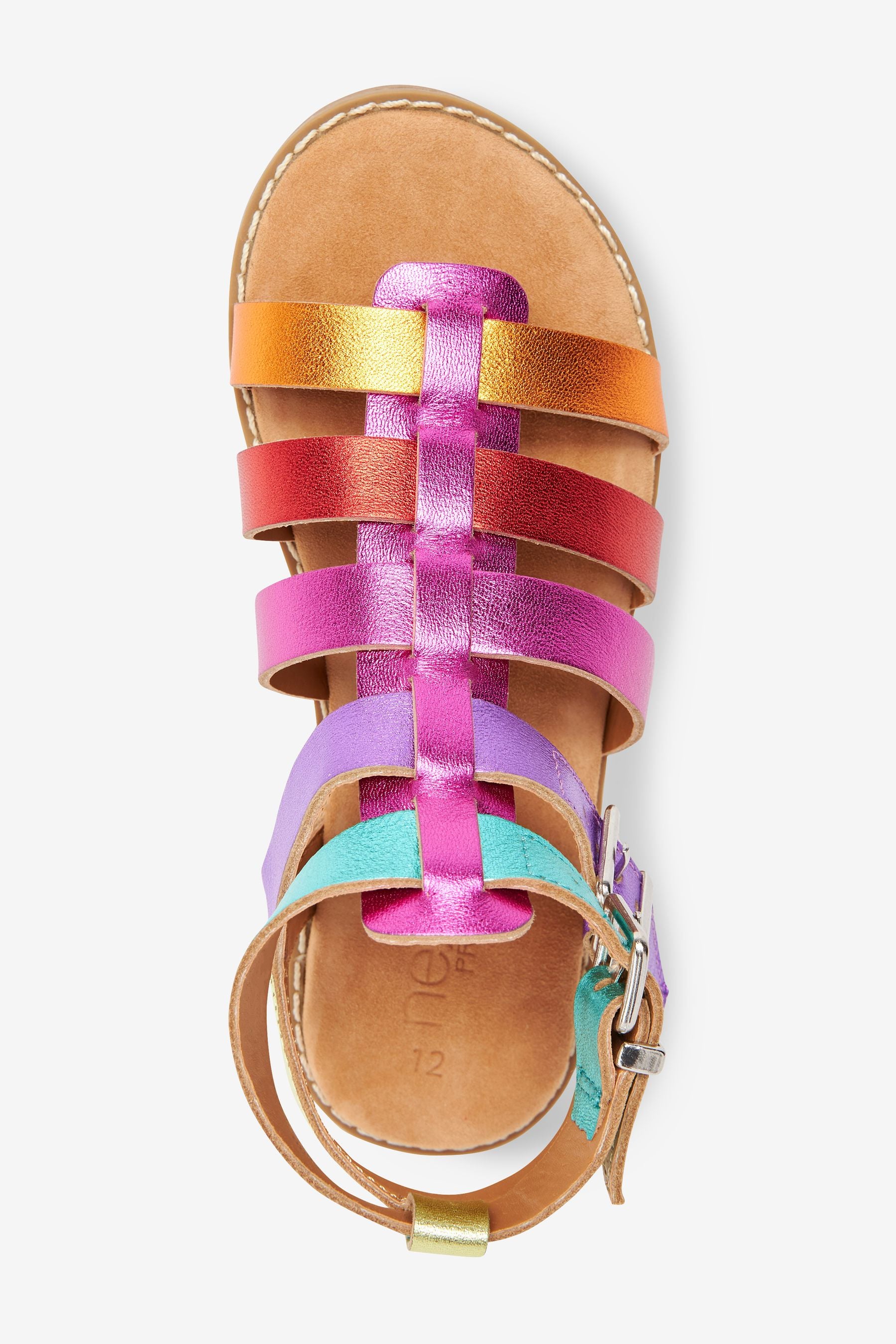 Rainbow Leather Gladiator Sandals