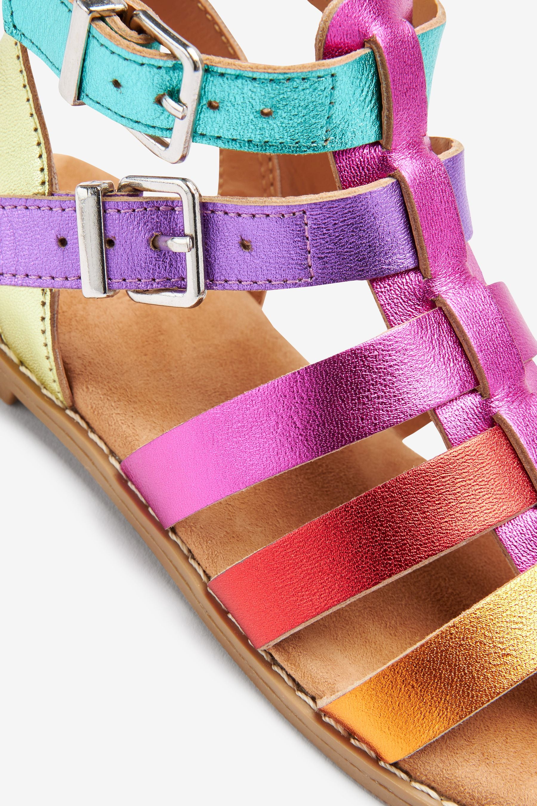 Rainbow Leather Gladiator Sandals