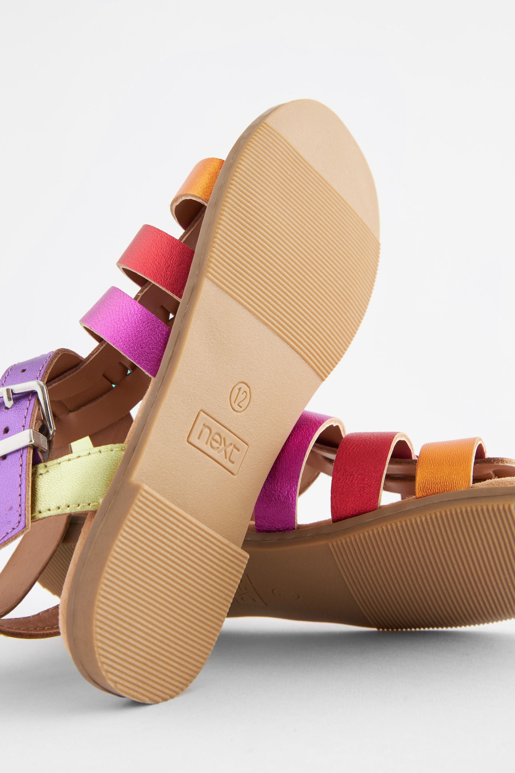 Rainbow Leather Gladiator Sandals