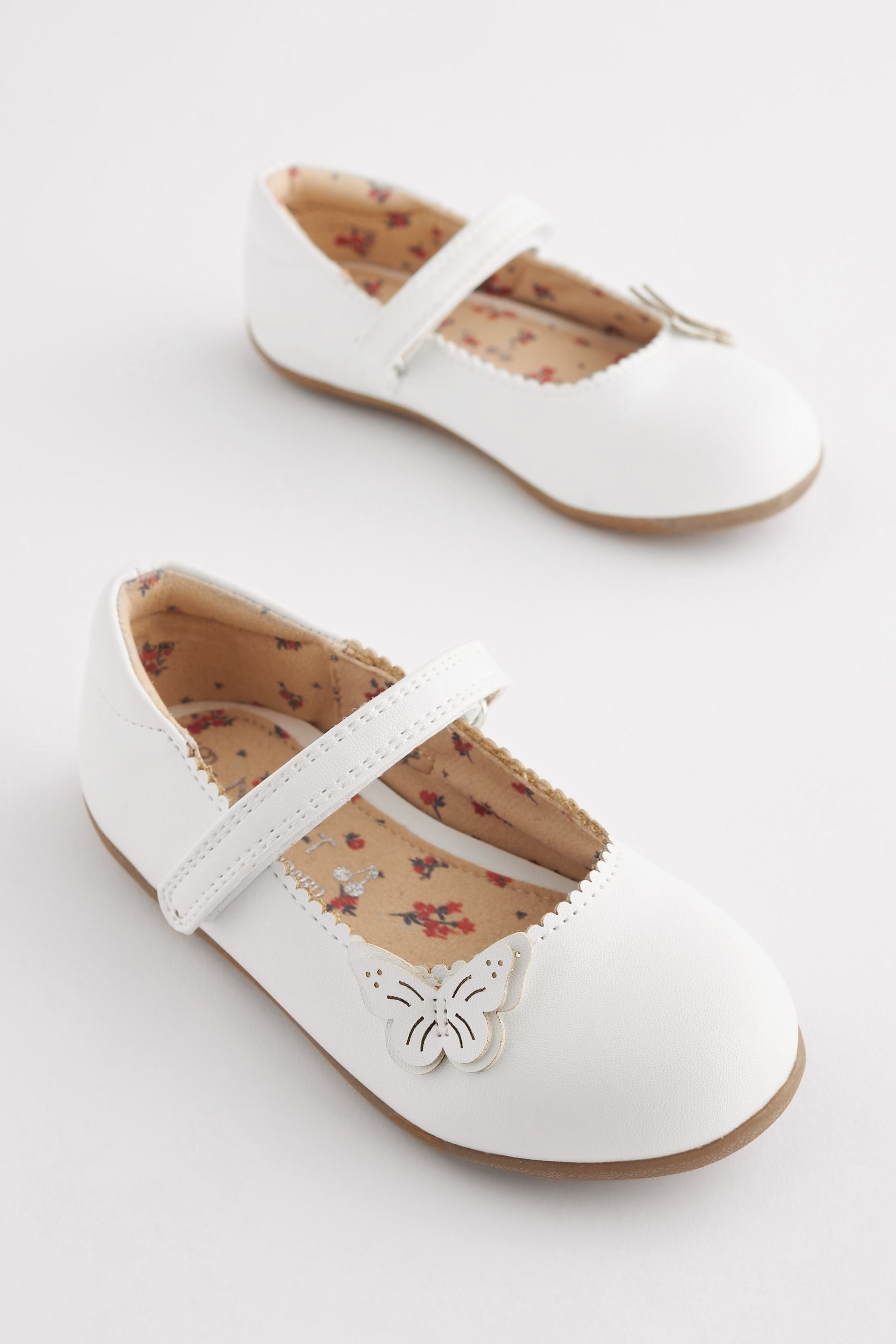 White Wide Fit (G) Butterfly Mary Jane Shoes