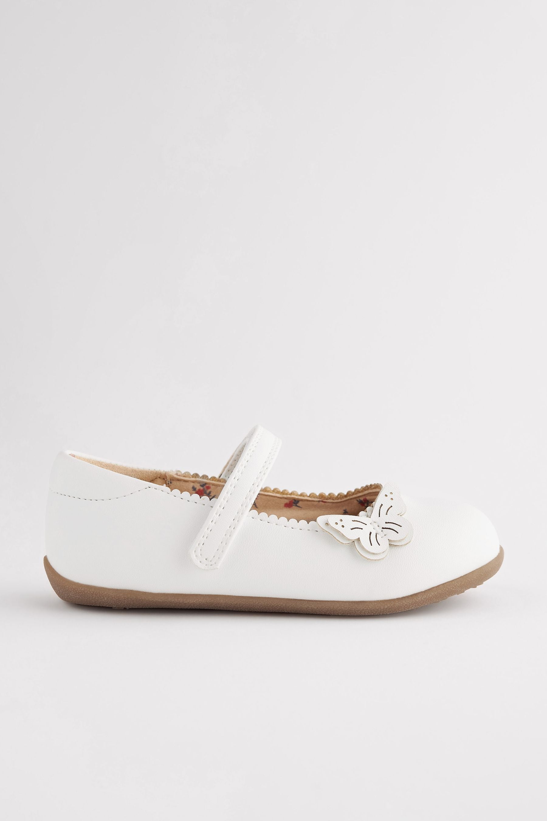 White Wide Fit (G) Butterfly Mary Jane Shoes