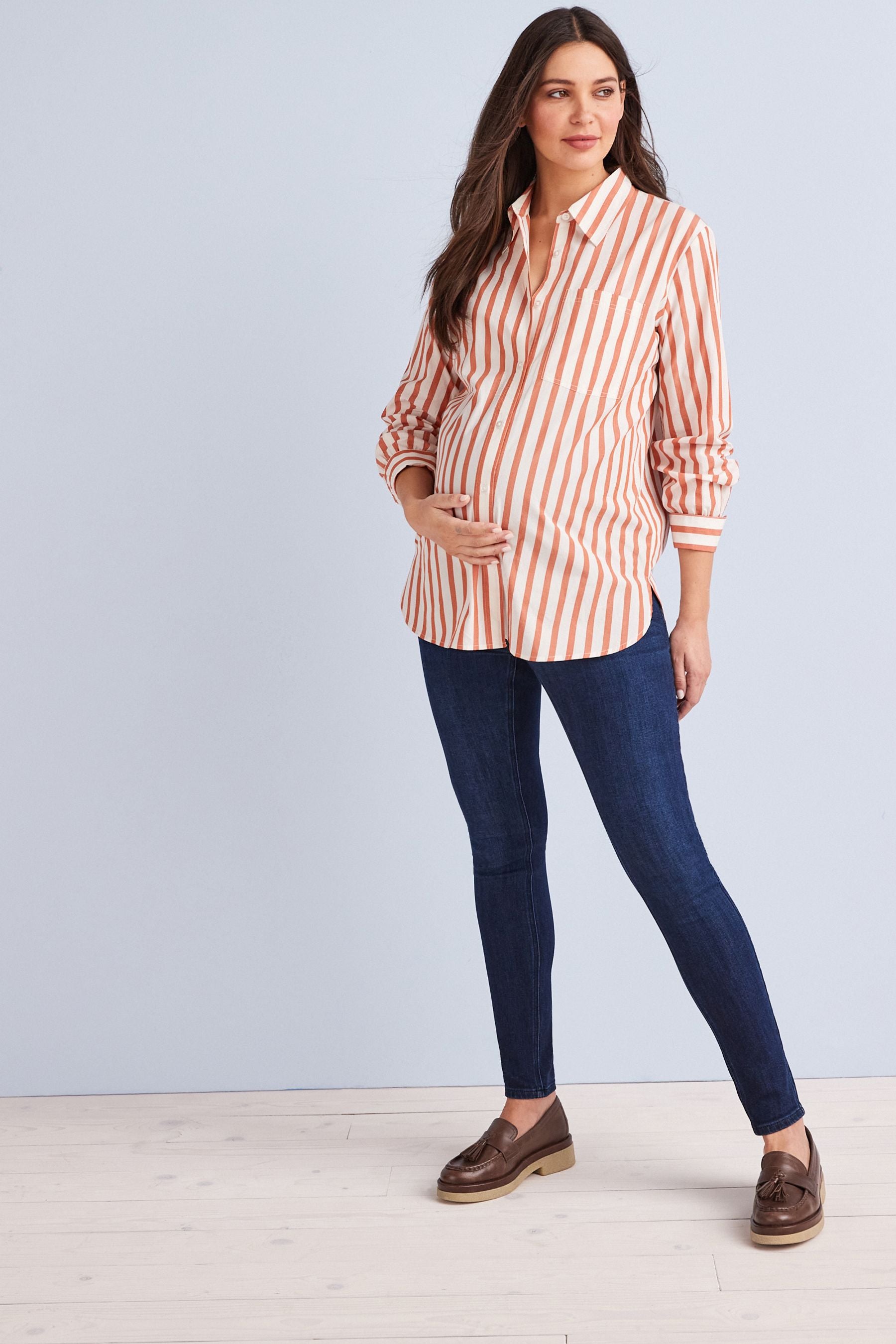 Stripe Maternity/Nursing Button Down Shirt