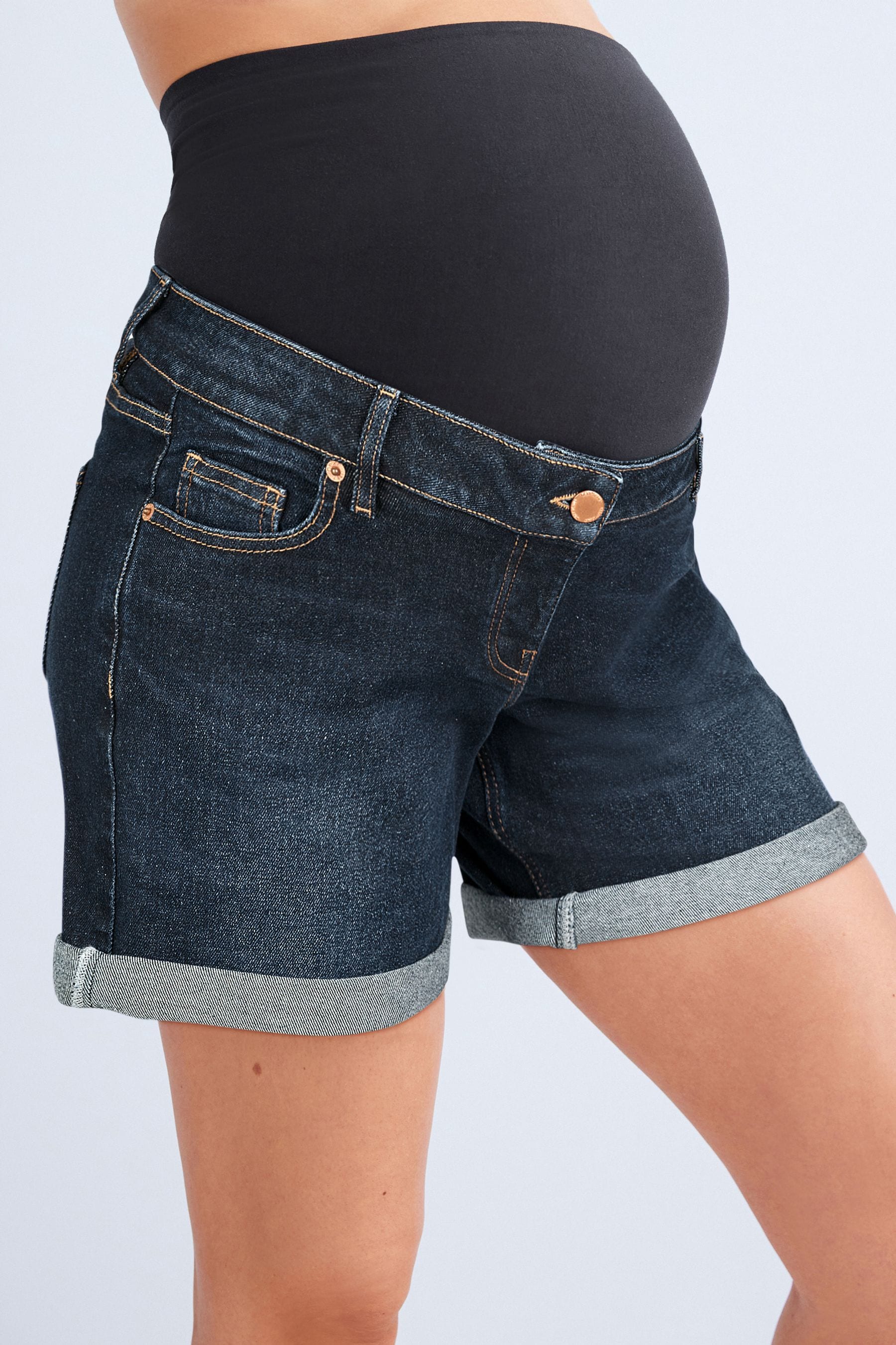 Dark Blue Maternity Mom Style Shorts