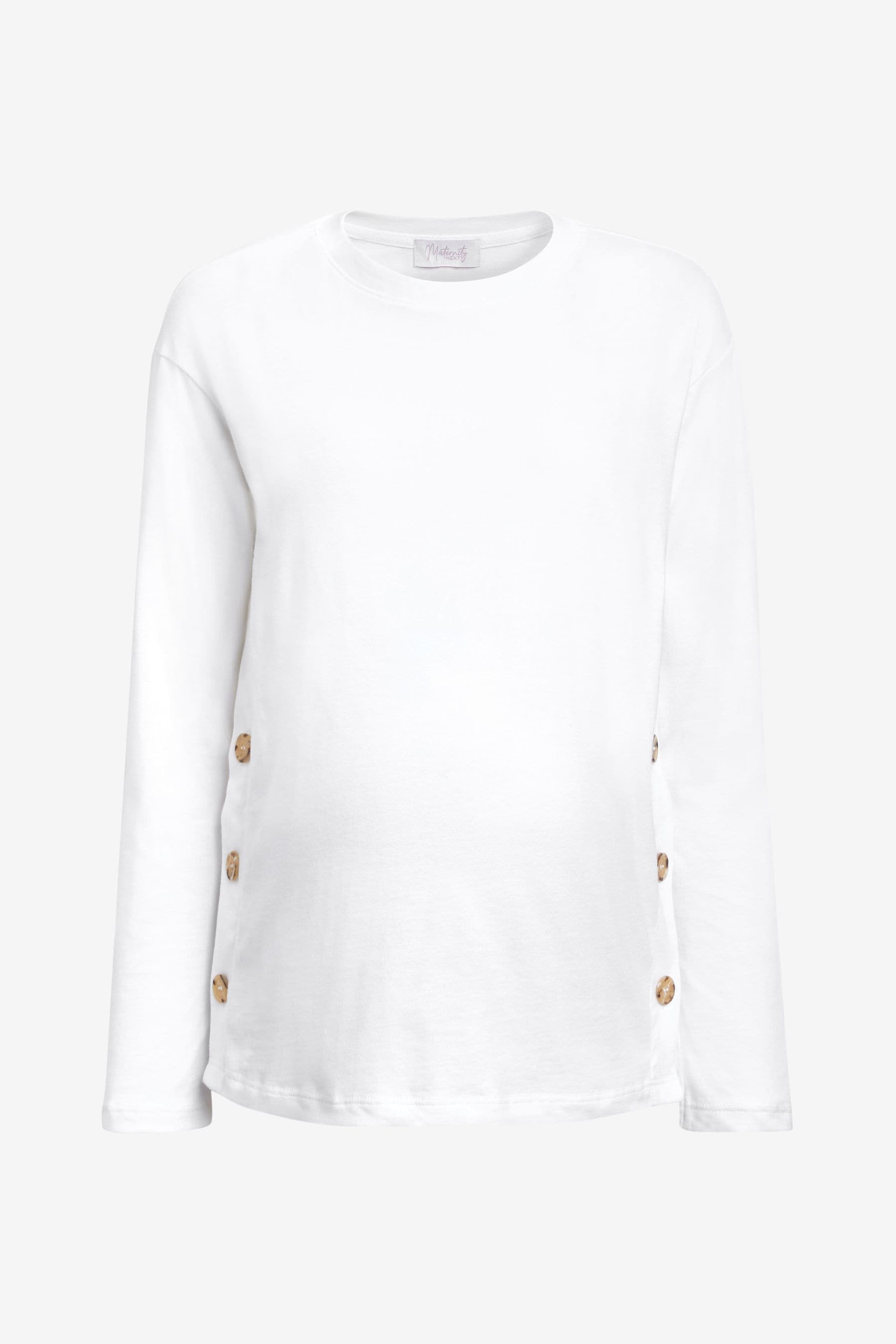 White Maternity/Nursing Long Sleeve Top