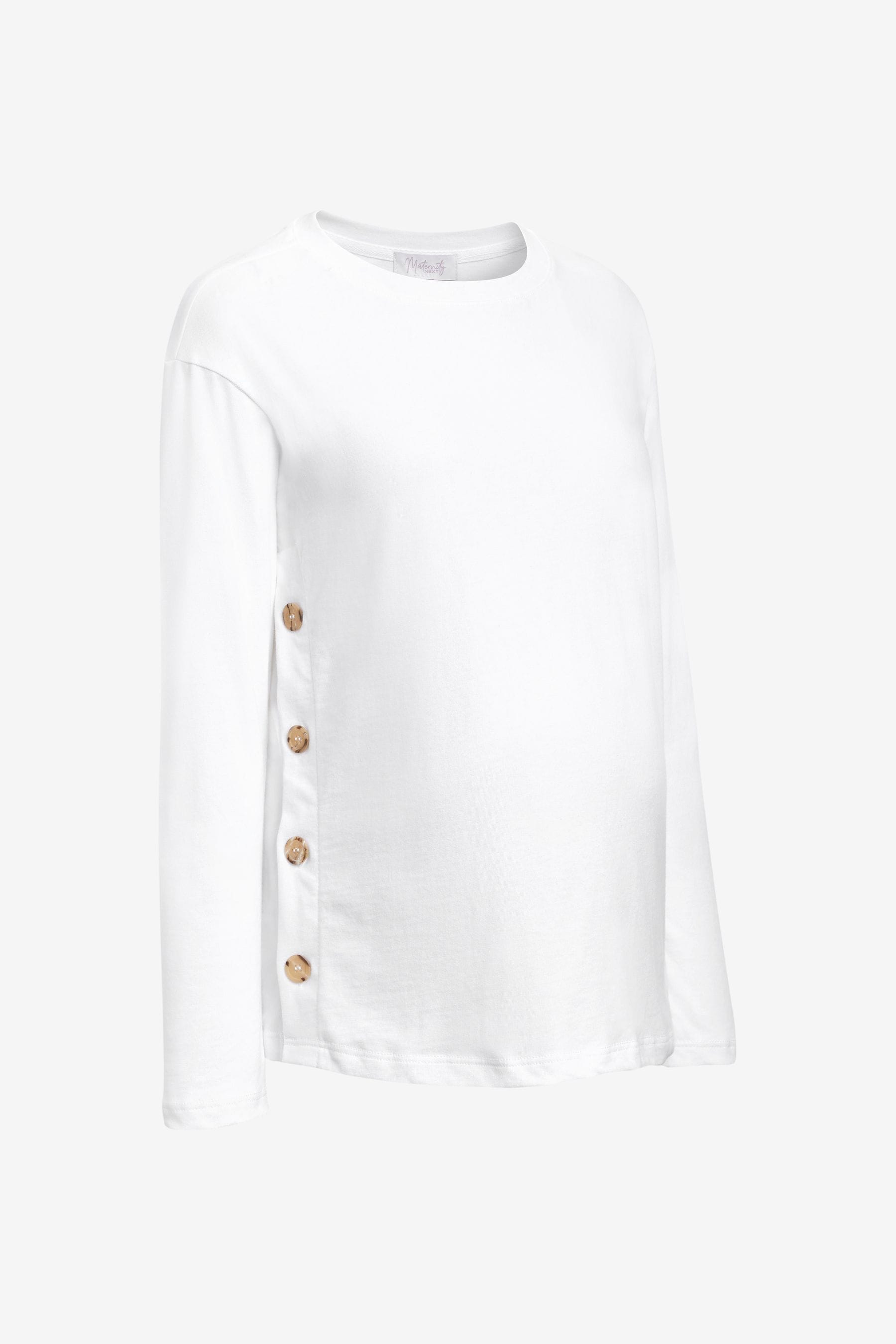 White Maternity/Nursing Long Sleeve Top