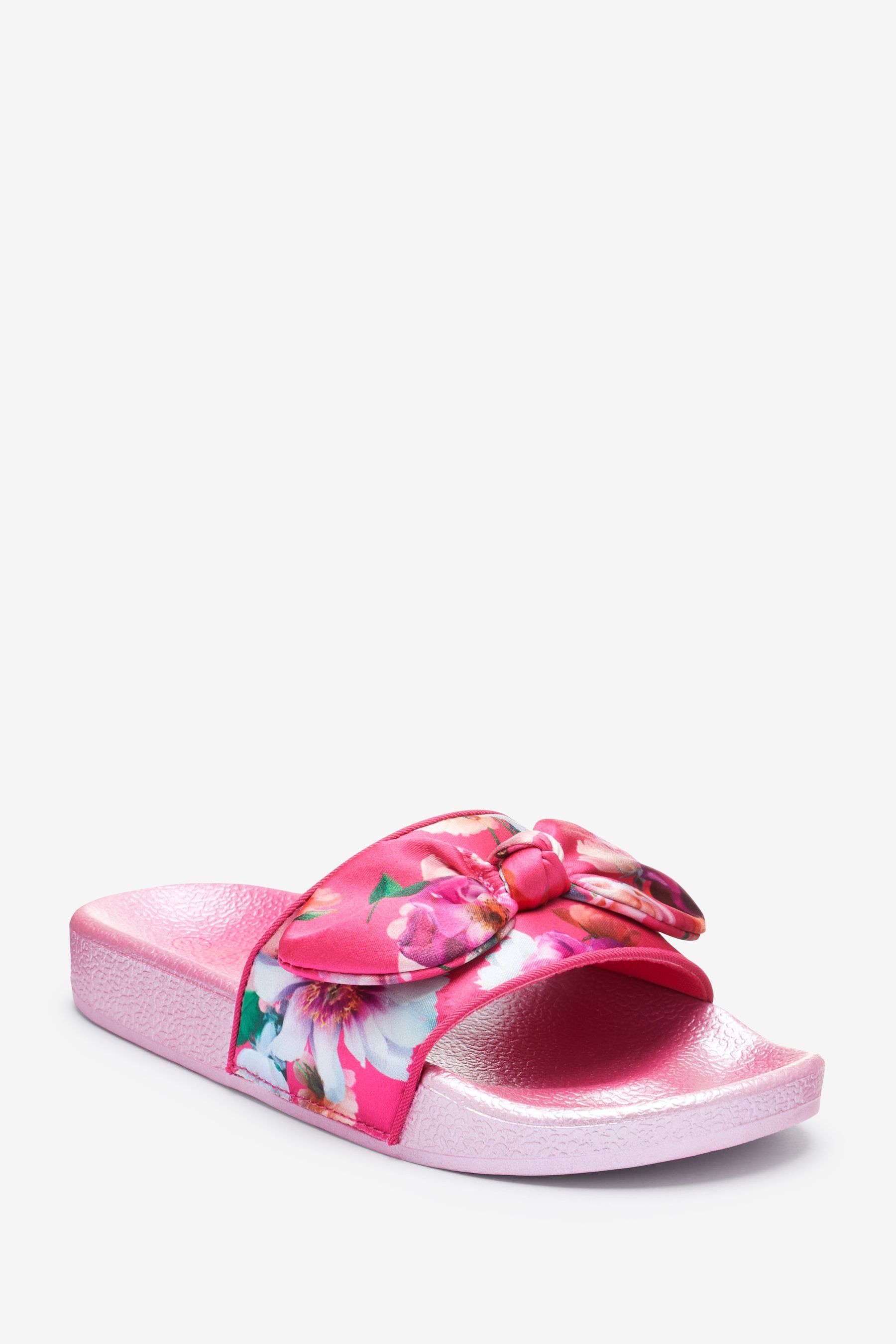 Baker by Ted Baker Pink Satin Bow Sliders