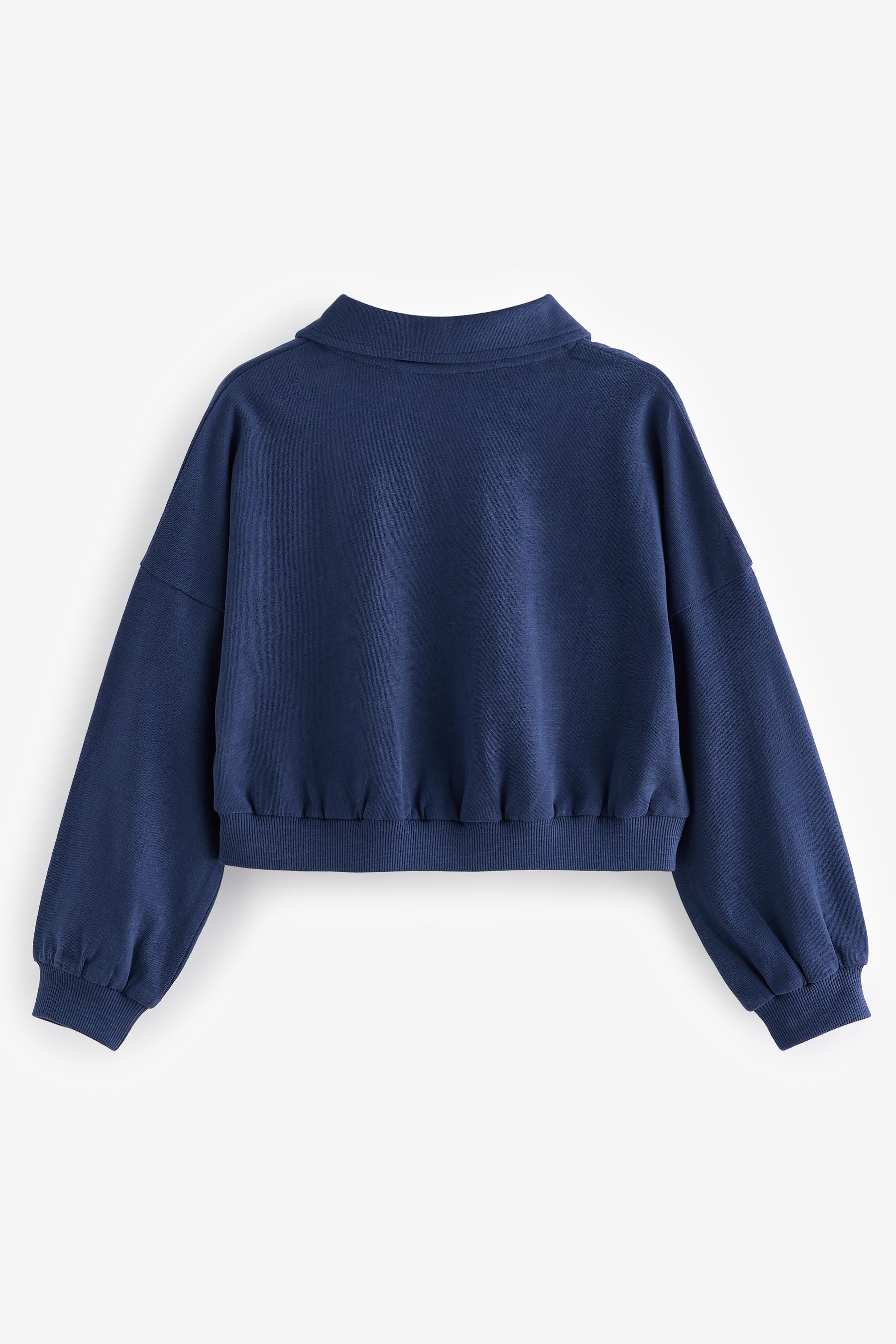 Blue 100% Cotton Collared Boxy Sweatshirt (3-16yrs)