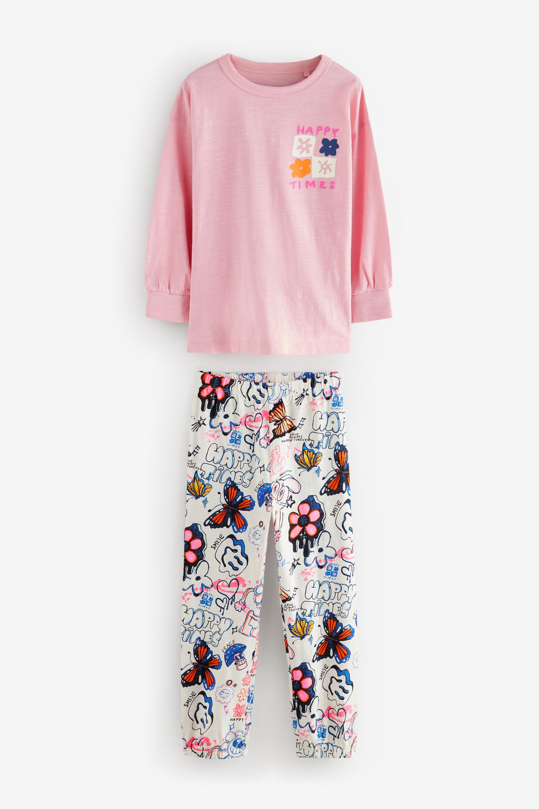 Pink/Cream Pyjamas 3 Pack (3-16yrs)