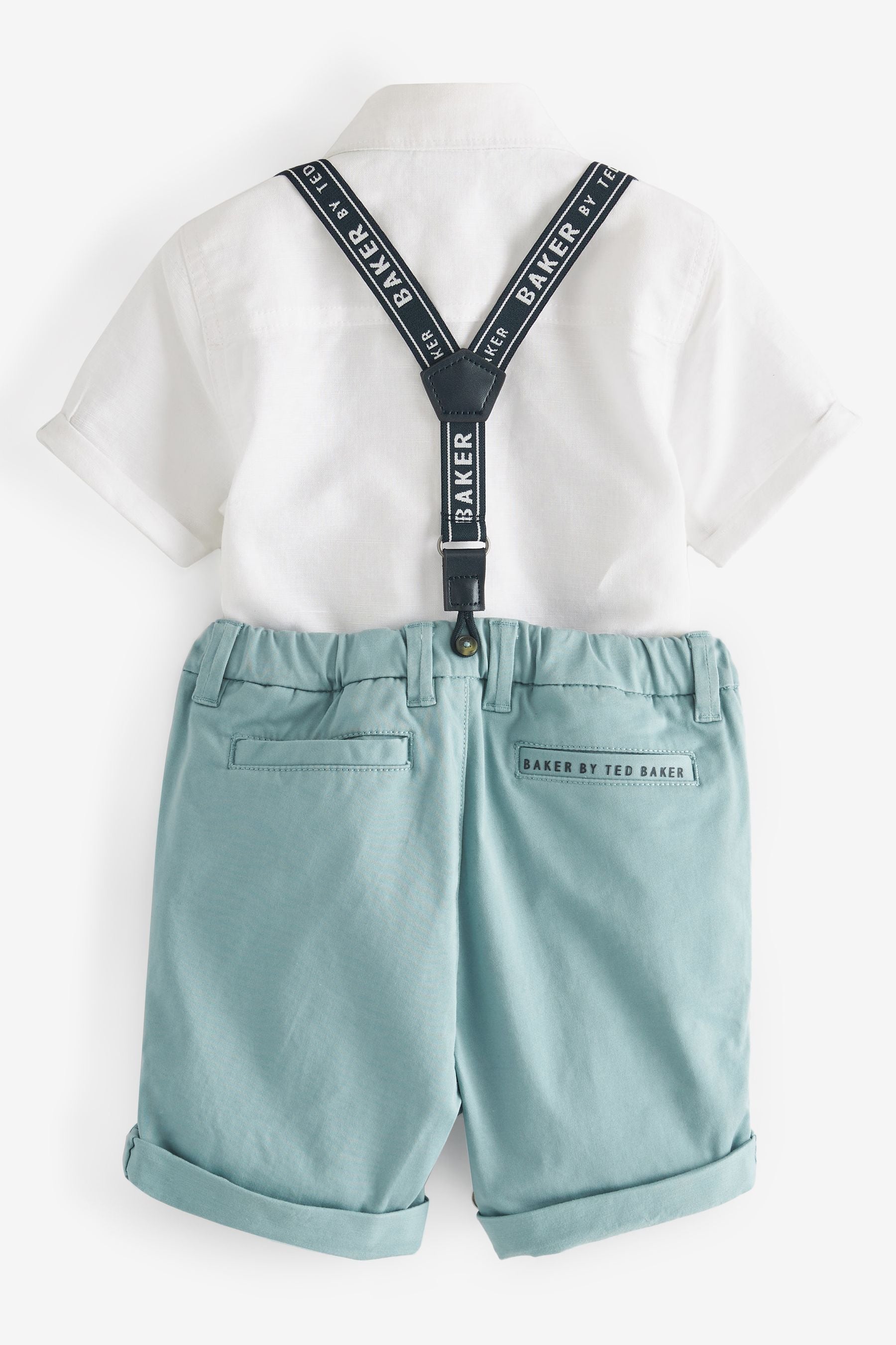 Blue Baker by Ted Baker (3mths-6yrs) Blue Shirt Chino Short and Braces Set