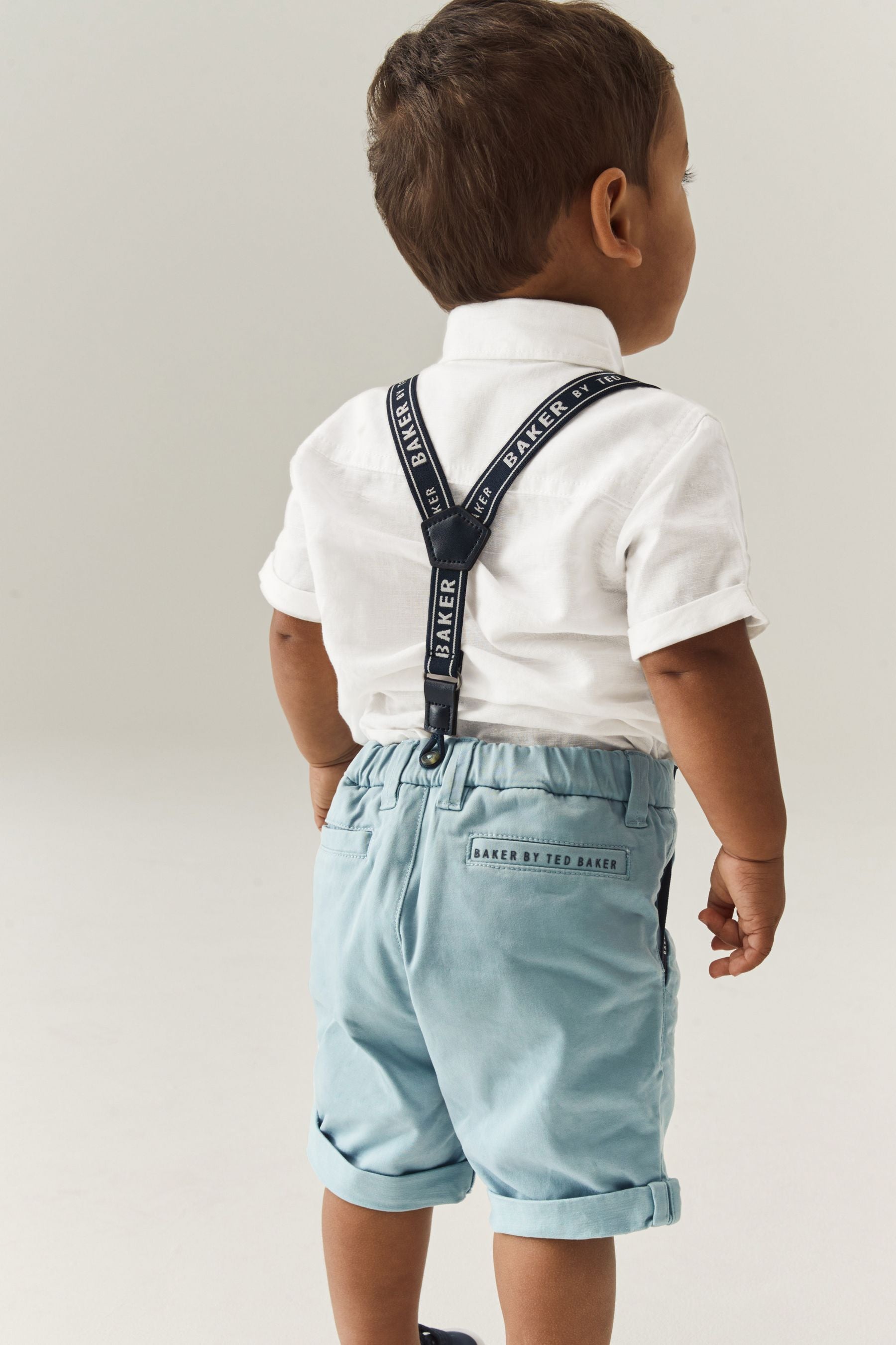 Blue Baker by Ted Baker (3mths-6yrs) Blue Shirt Chino Short and Braces Set