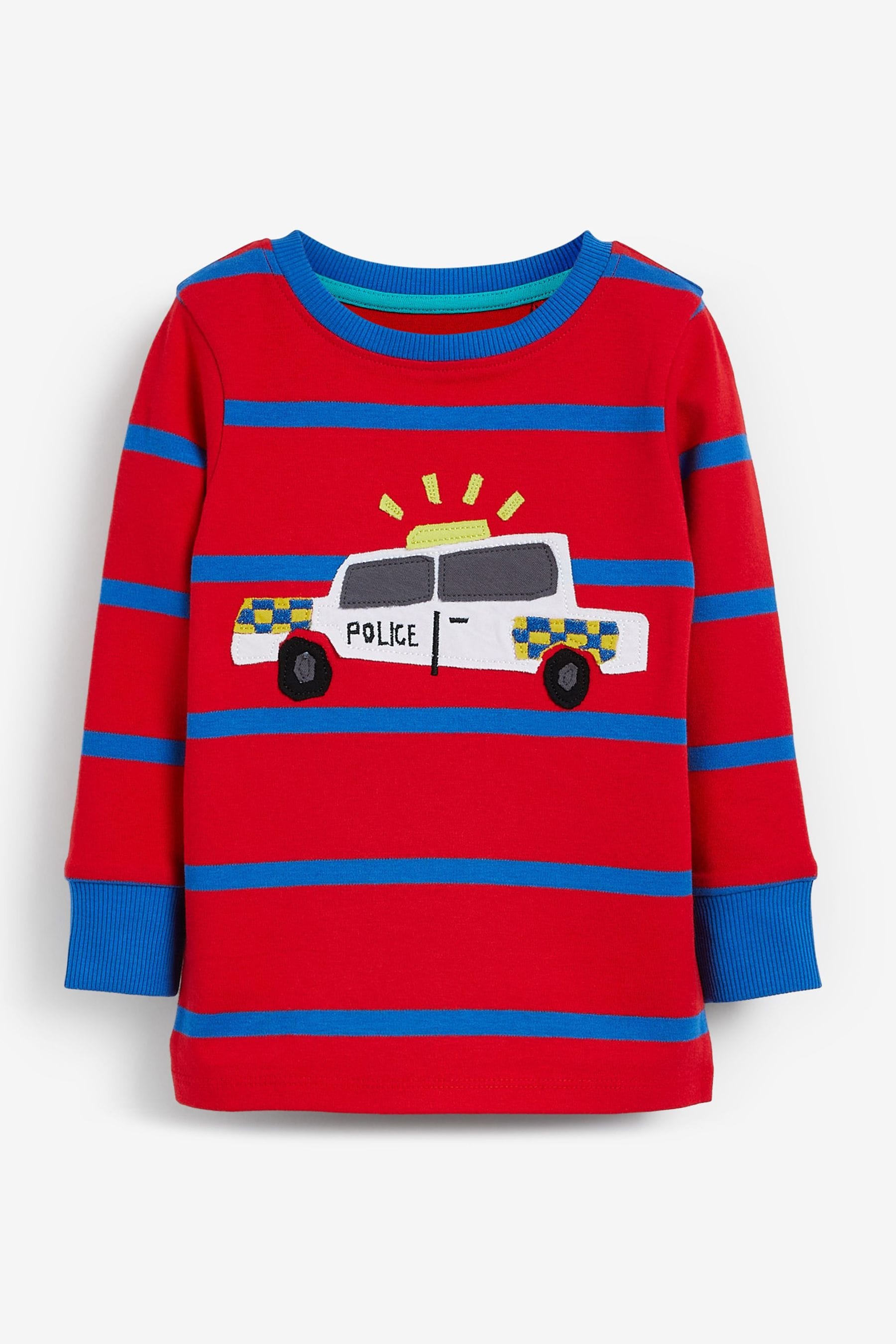 Blue/Red Stripe Vehicles Snuggle Pyjamas 3 Pack (9mths-8yrs)