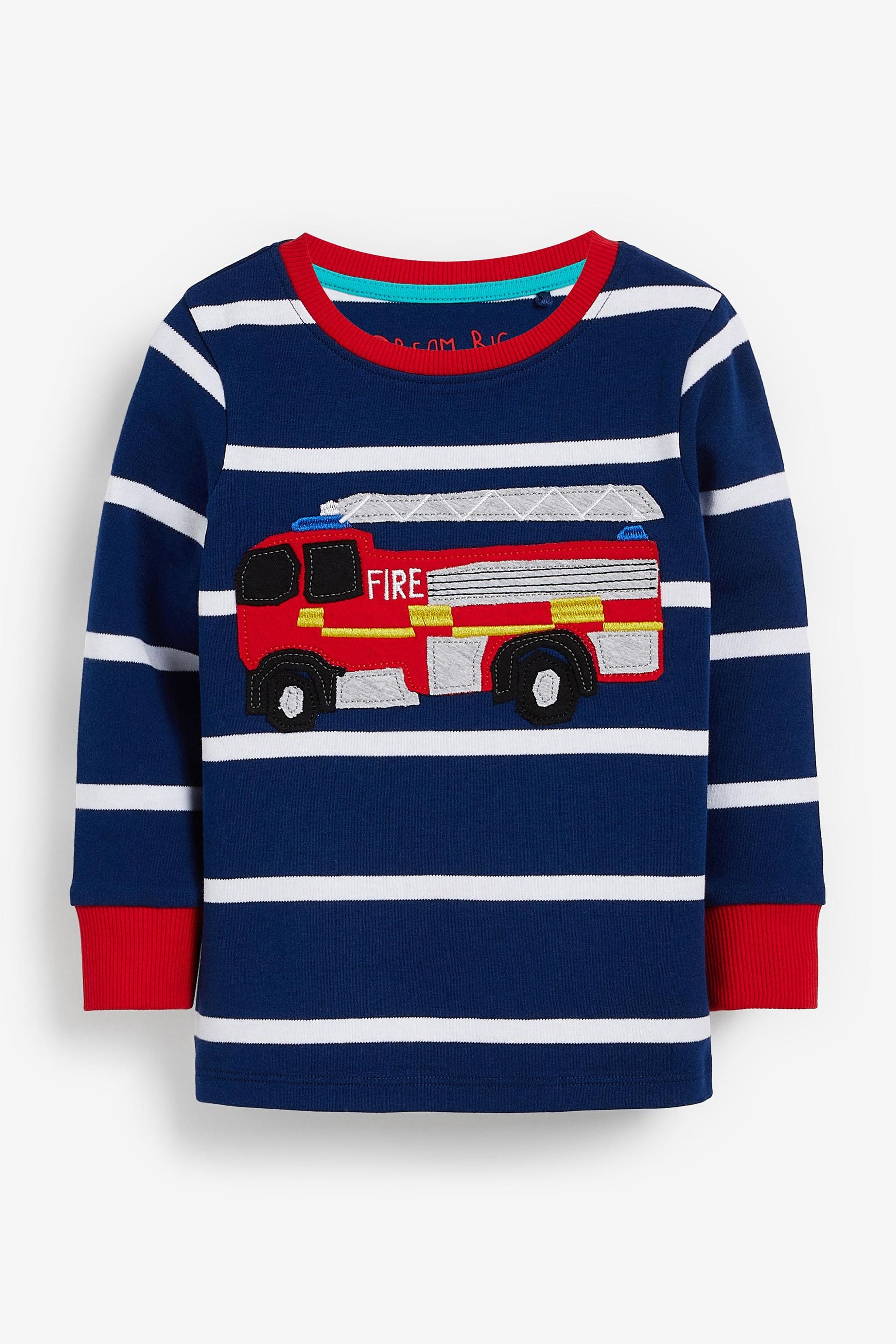 Blue/Red Stripe Vehicles Snuggle Pyjamas 3 Pack (9mths-8yrs)