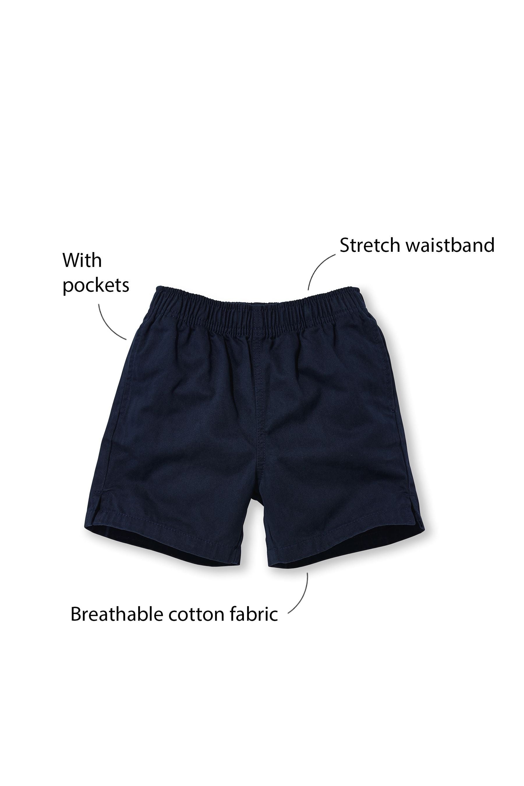 Navy Blue Rugby Sports Shorts (3-16yrs)