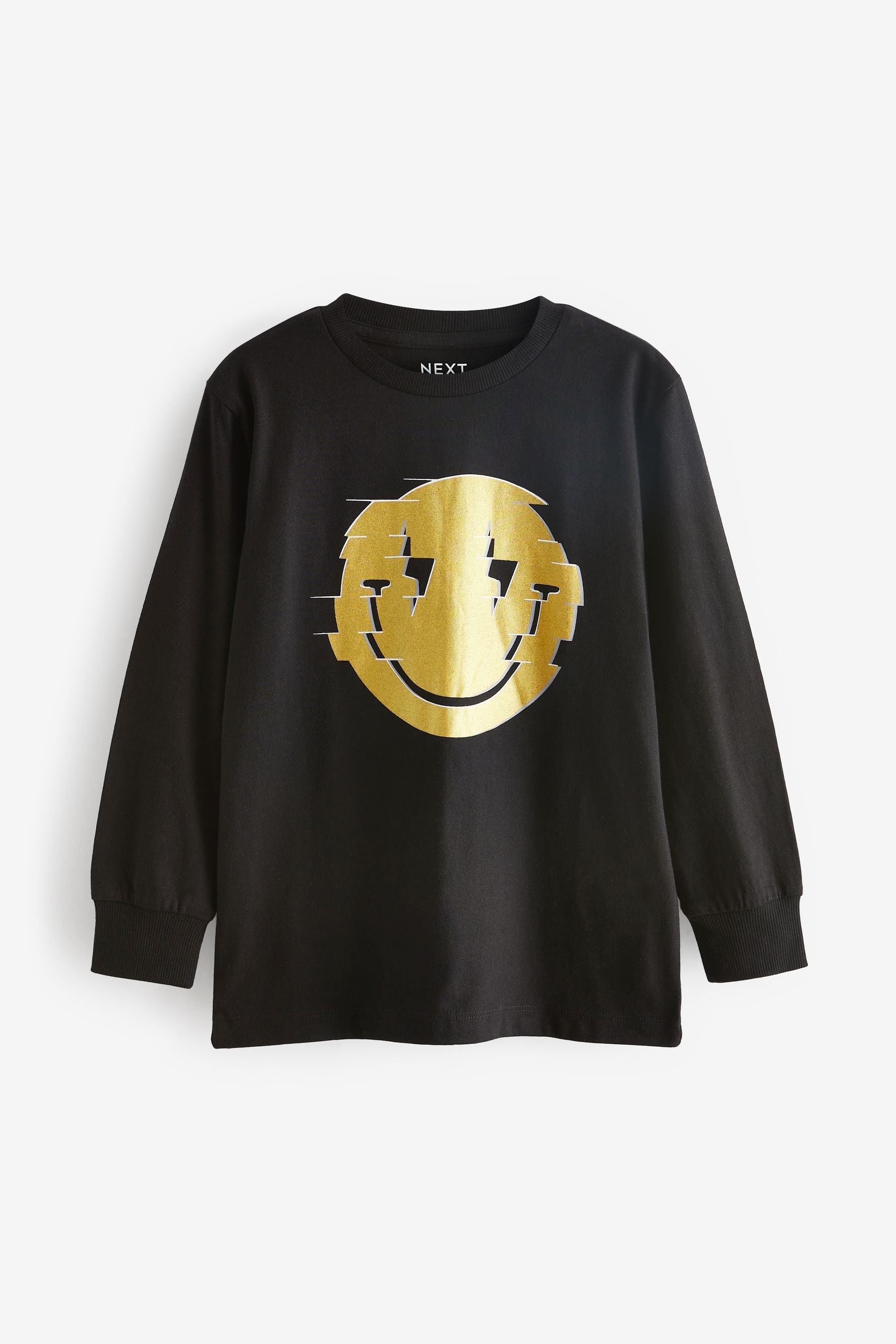 Black Gold Smile Long Sleeve Graphic T-Shirt (3-16yrs)