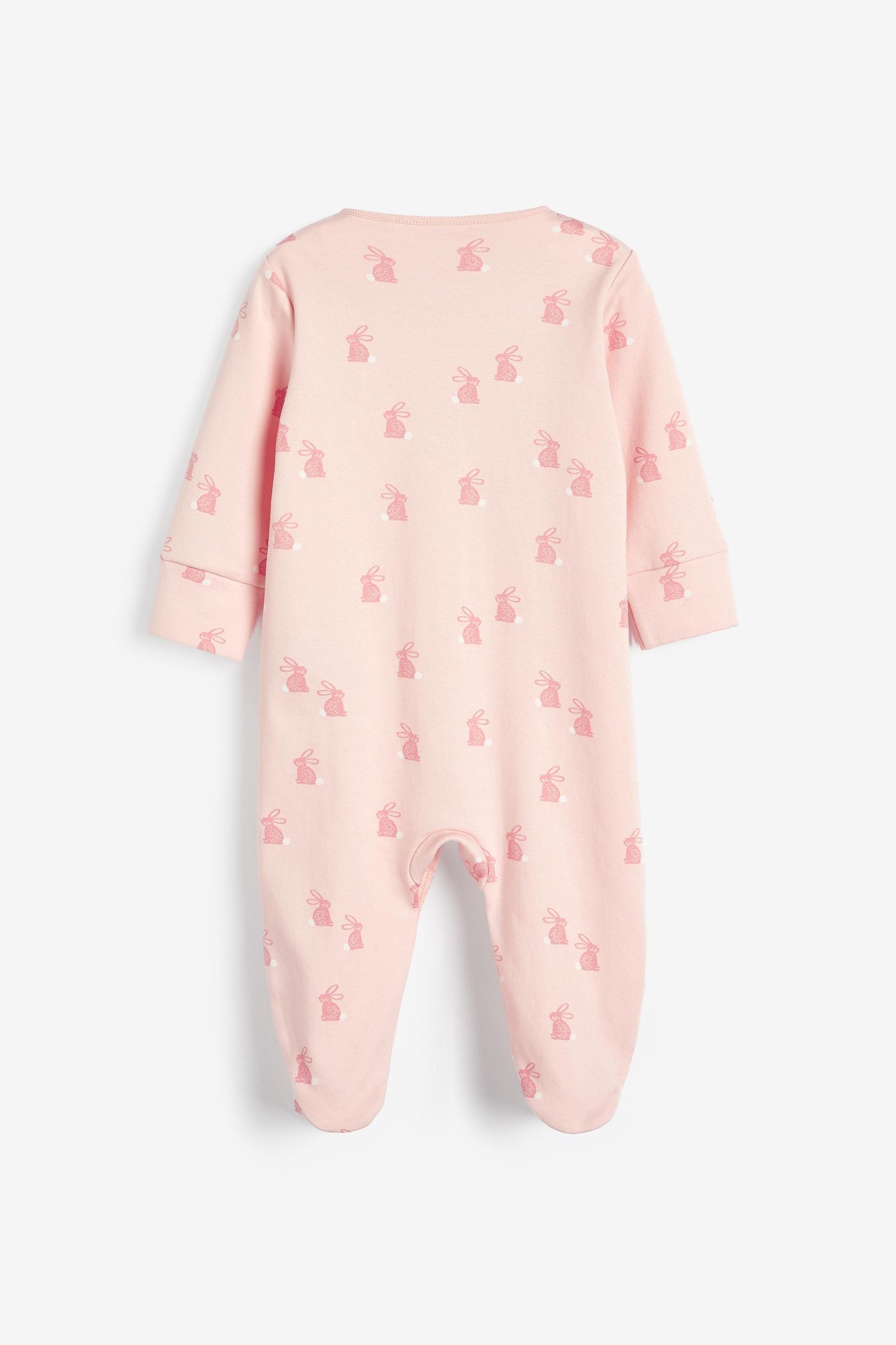 Pink Bunny 5 Piece Baby Sleepsuits, Bodysuits & Hat Set (0-9mths)