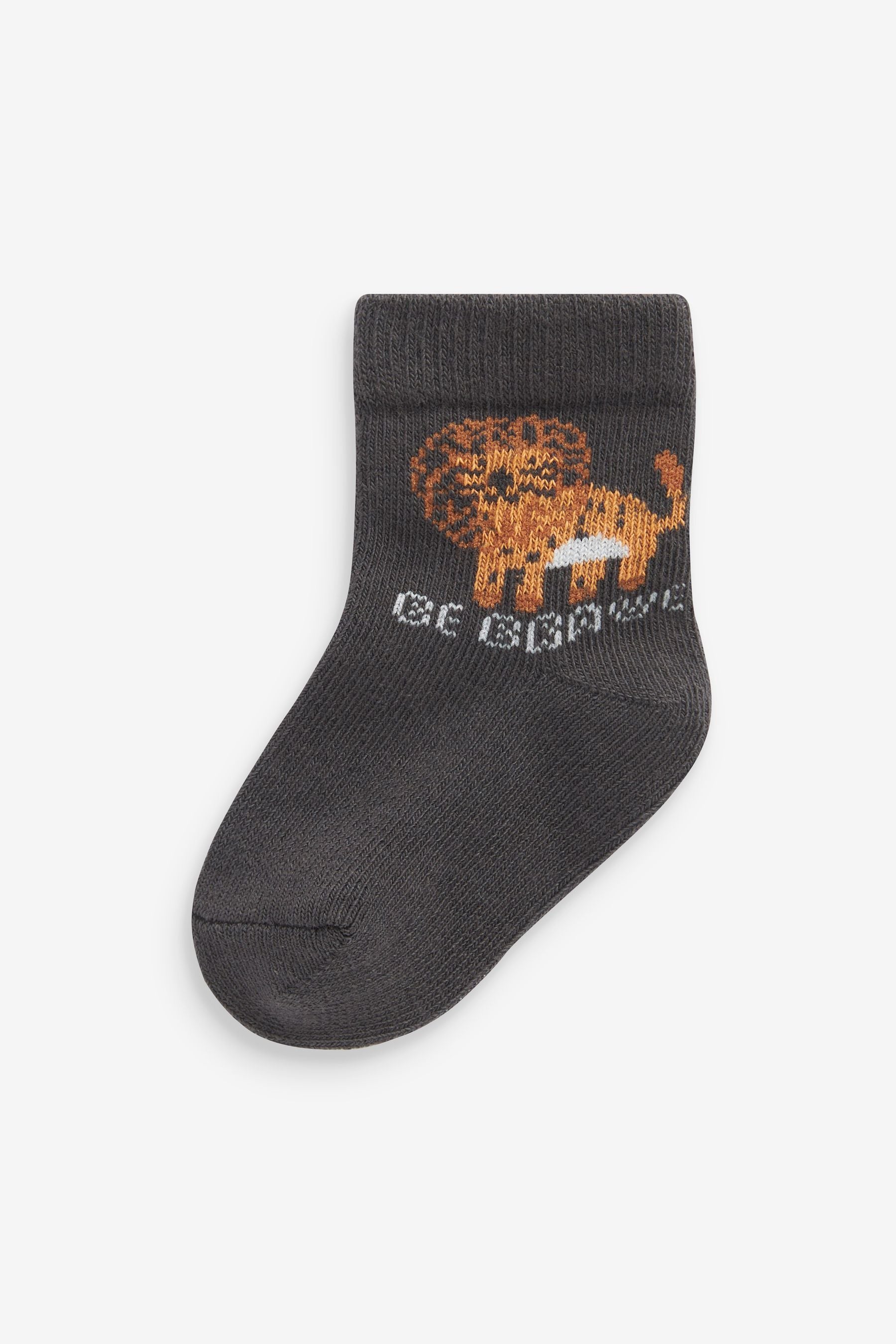 Brown Lion Baby Socks 5 Pack (0mths-2yrs)