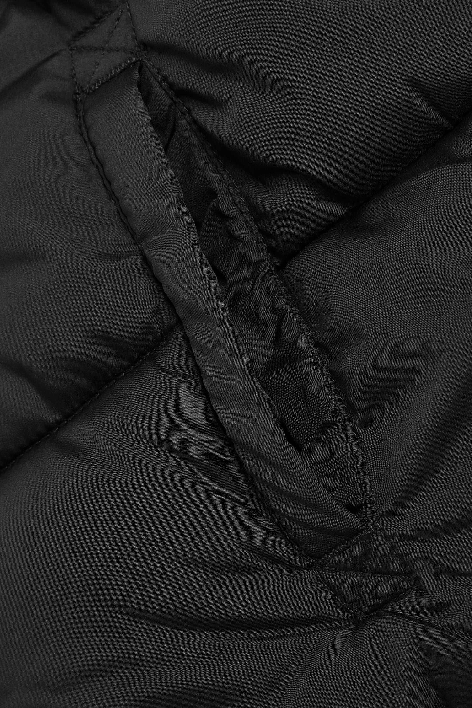 Black Shower Resistant Chevron Duvet Padded Coat (3-16yrs)