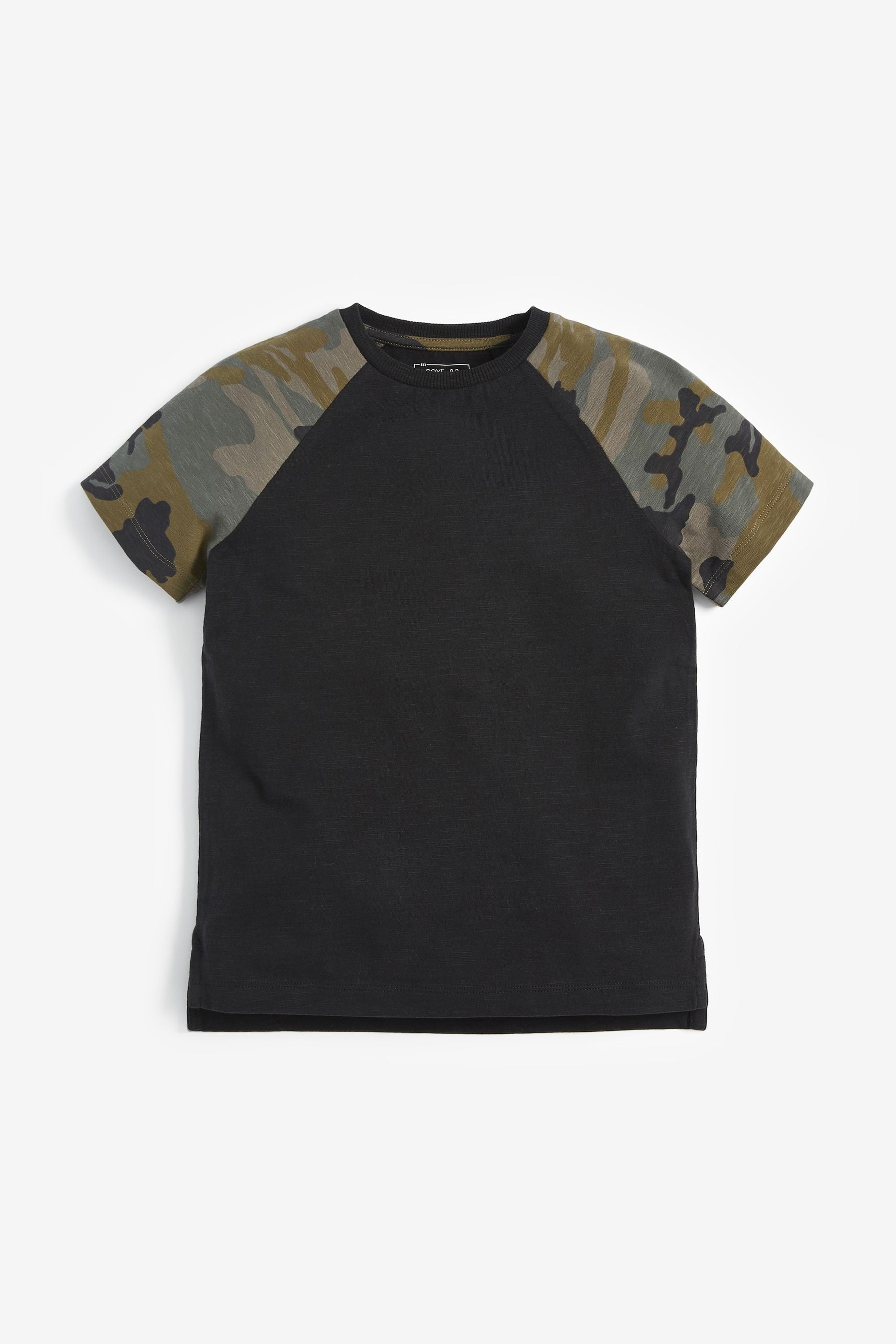 Green/Black Camo 3 Pack Short Sleeve Raglan T-Shirts (3-16yrs)