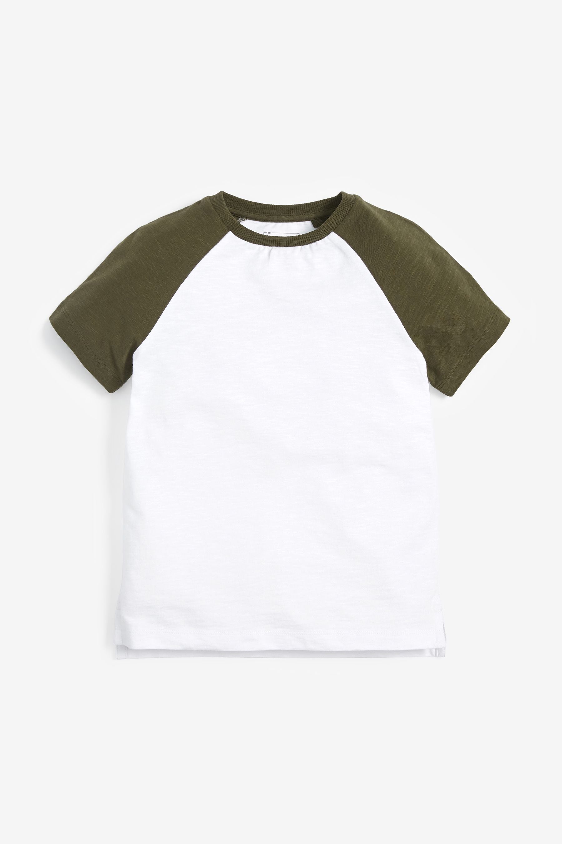 Green/Black Camo 3 Pack Short Sleeve Raglan T-Shirts (3-16yrs)