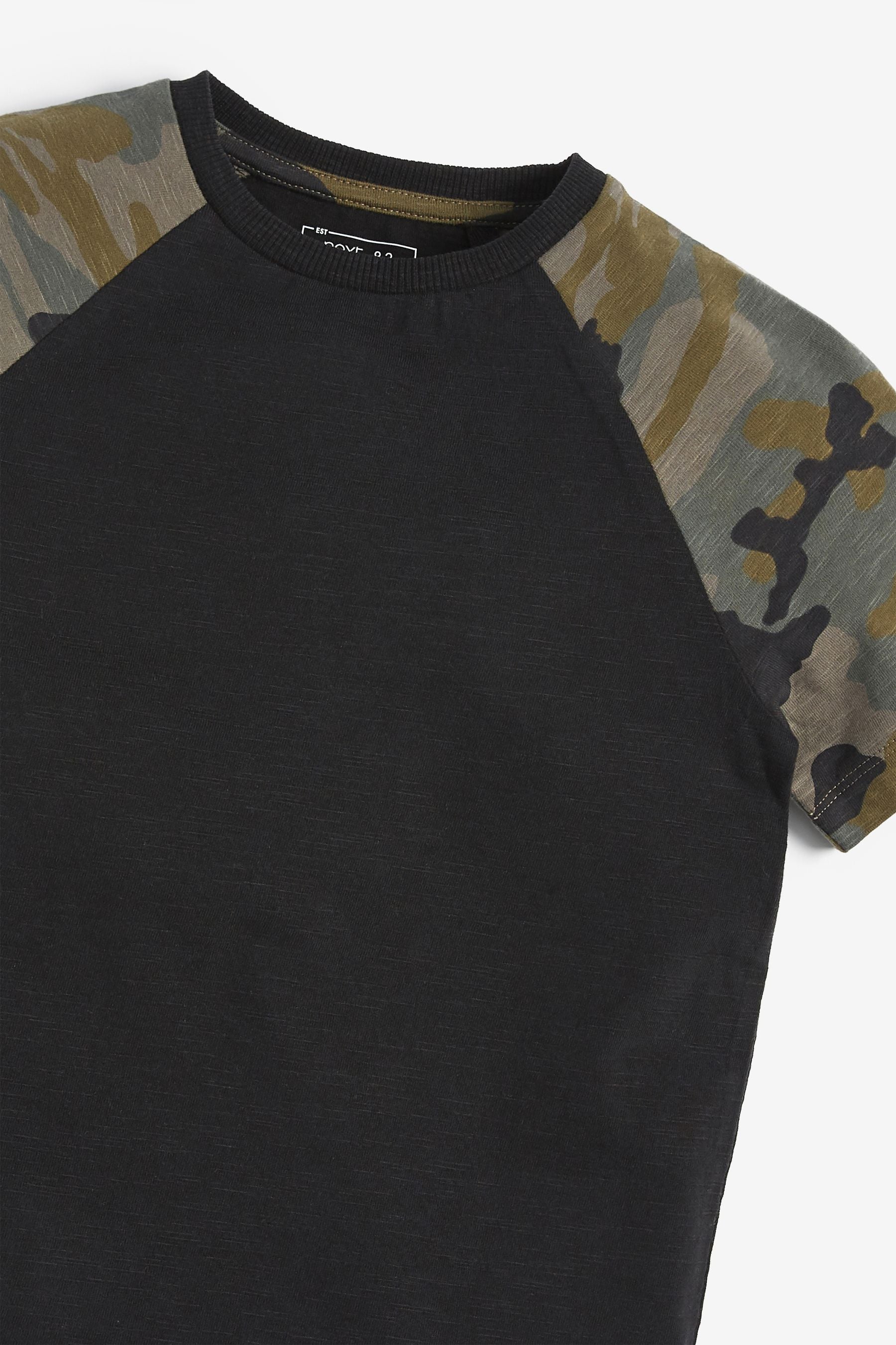 Green/Black Camo 3 Pack Short Sleeve Raglan T-Shirts (3-16yrs)