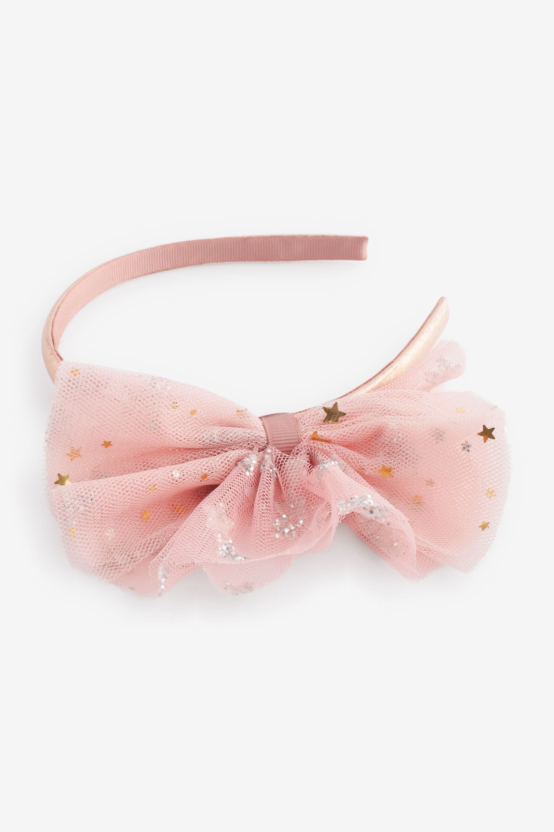 Light Pink Glitter Star Bow Hairband