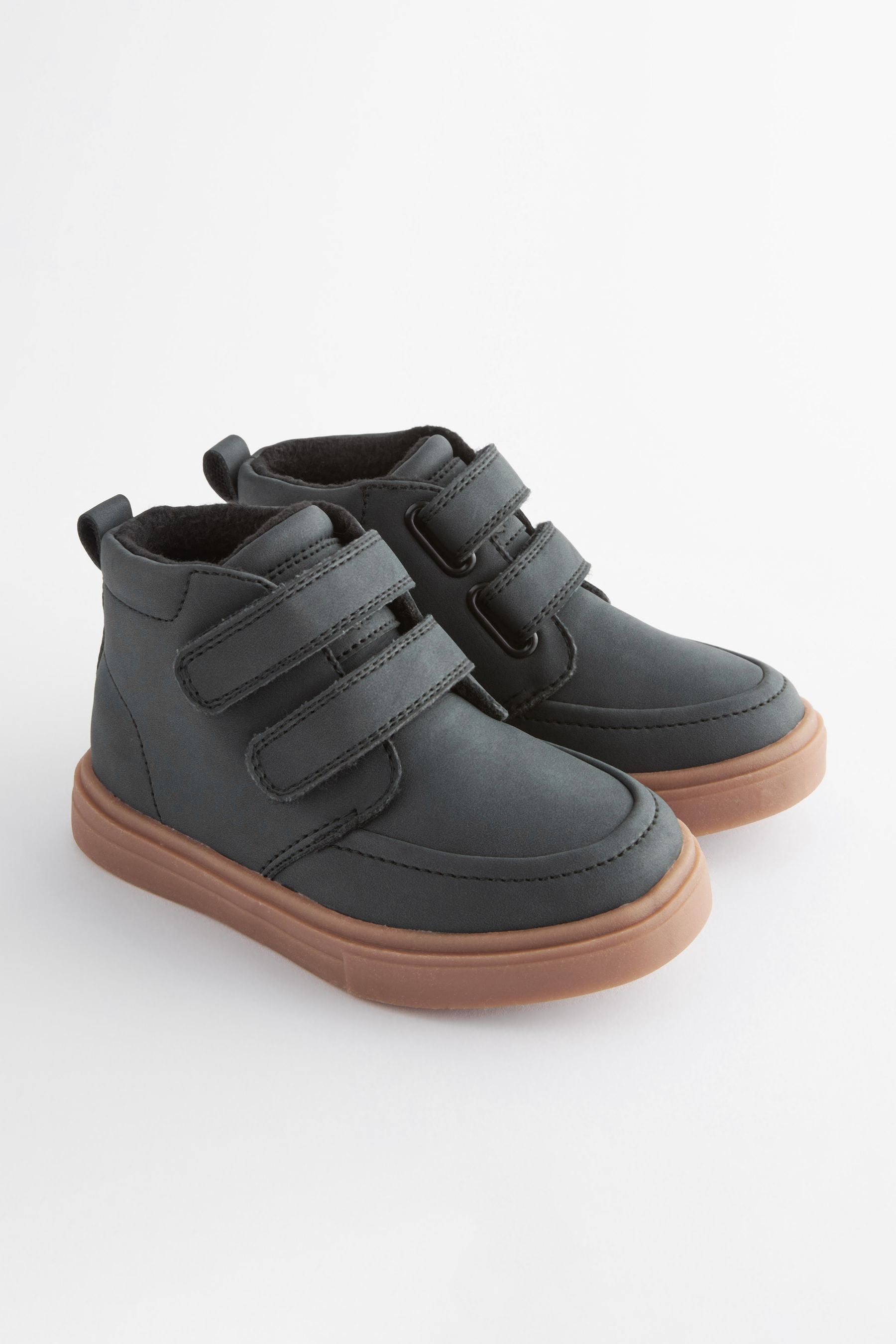 Black with Gum Sole Warm Lined Touch Fastening Boots