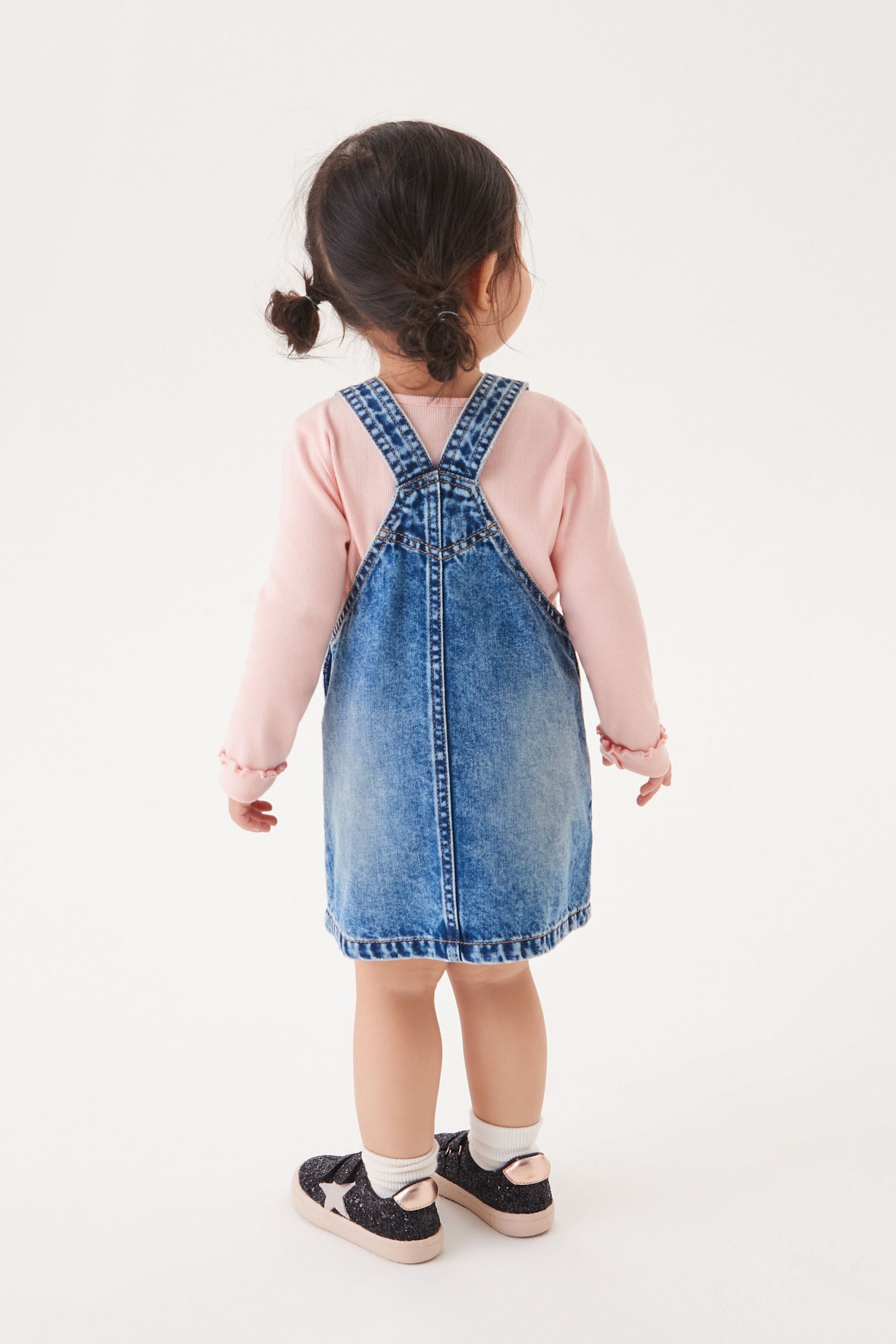 Blue Acid Wash Denim Pinafore (3mths-7yrs)