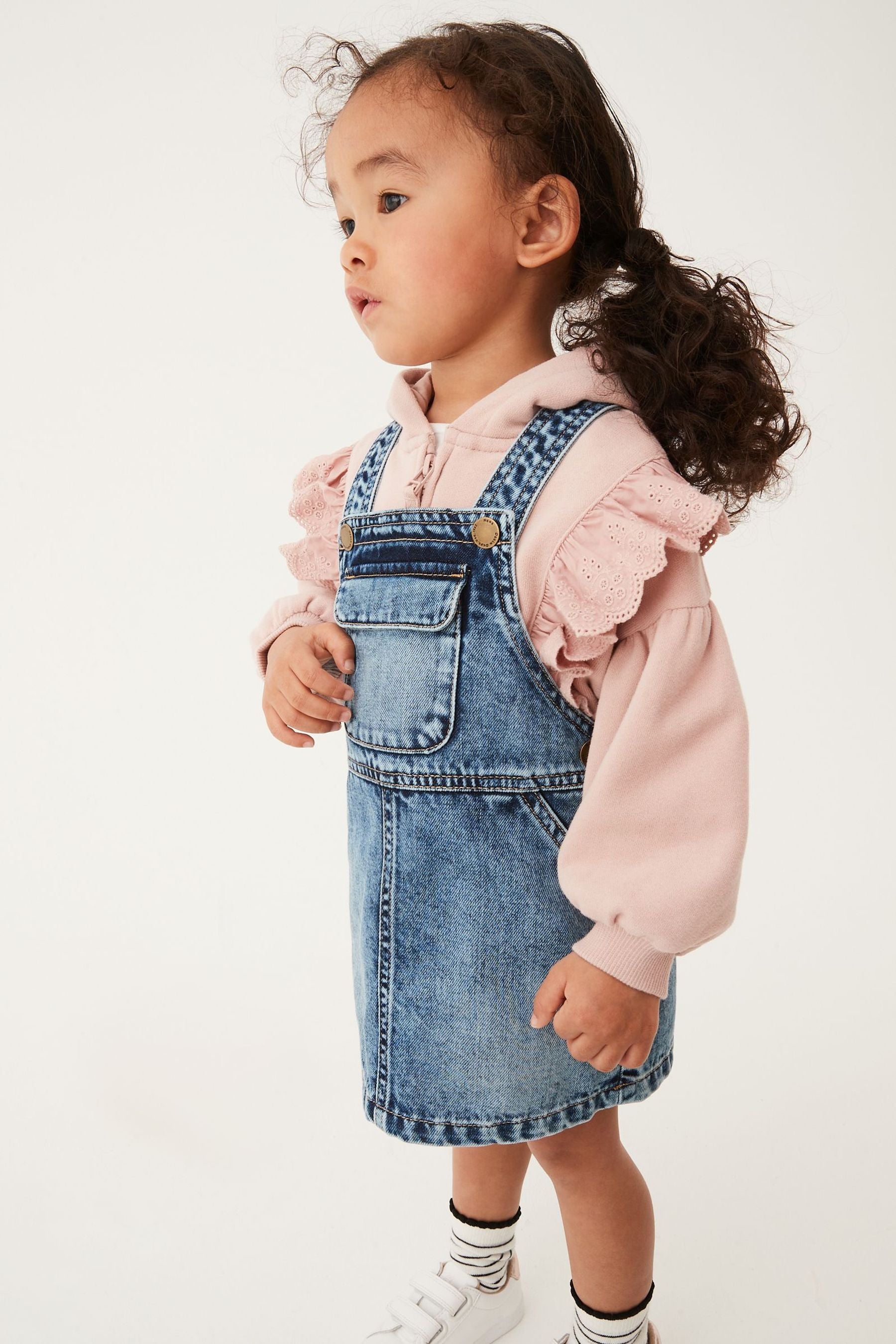 Blue Acid Wash Denim Pinafore (3mths-7yrs)