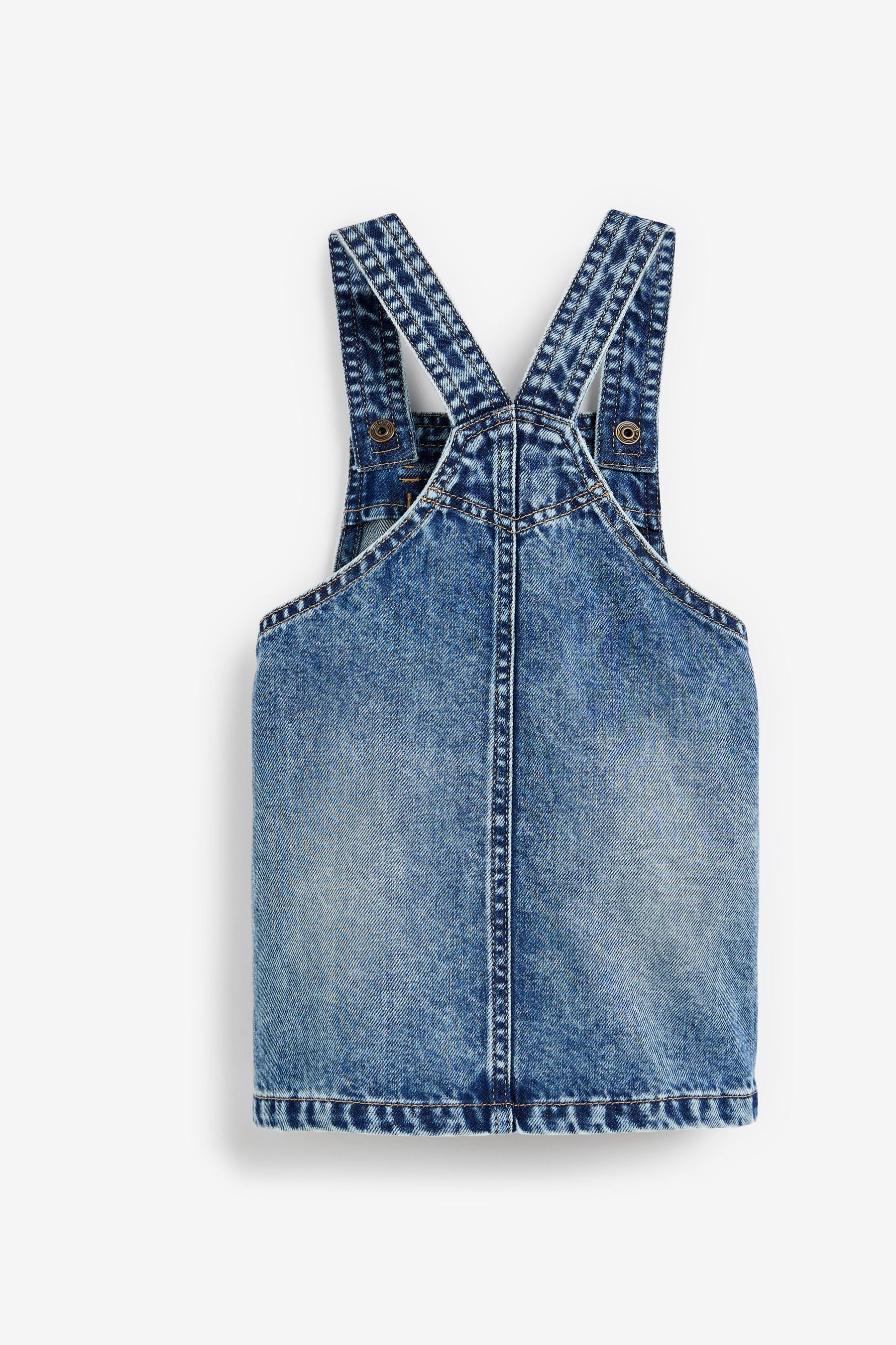 Blue Acid Wash Denim Pinafore (3mths-7yrs)