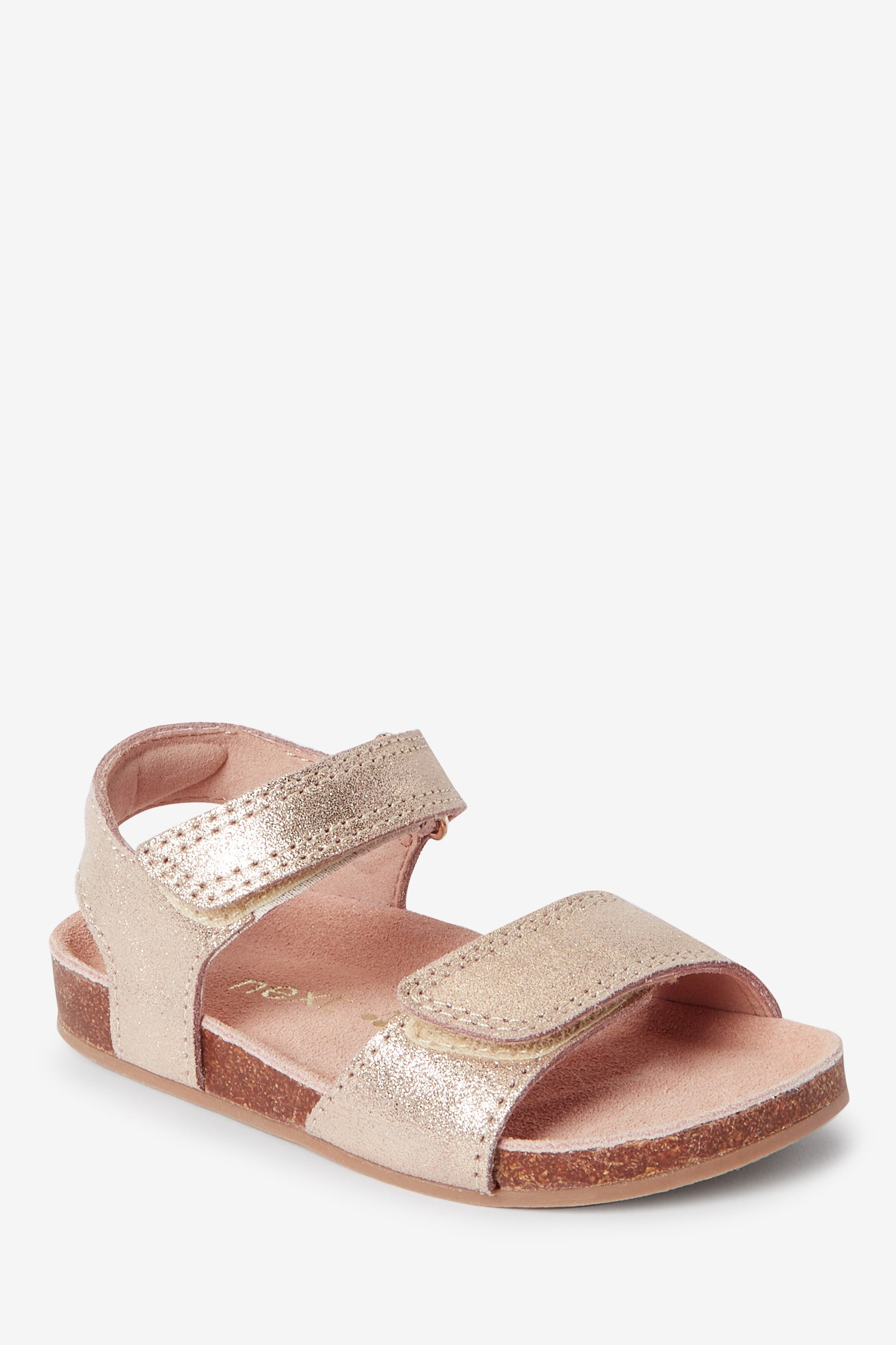 Gold Leather Wide Fit (G) Corkbed Sandals