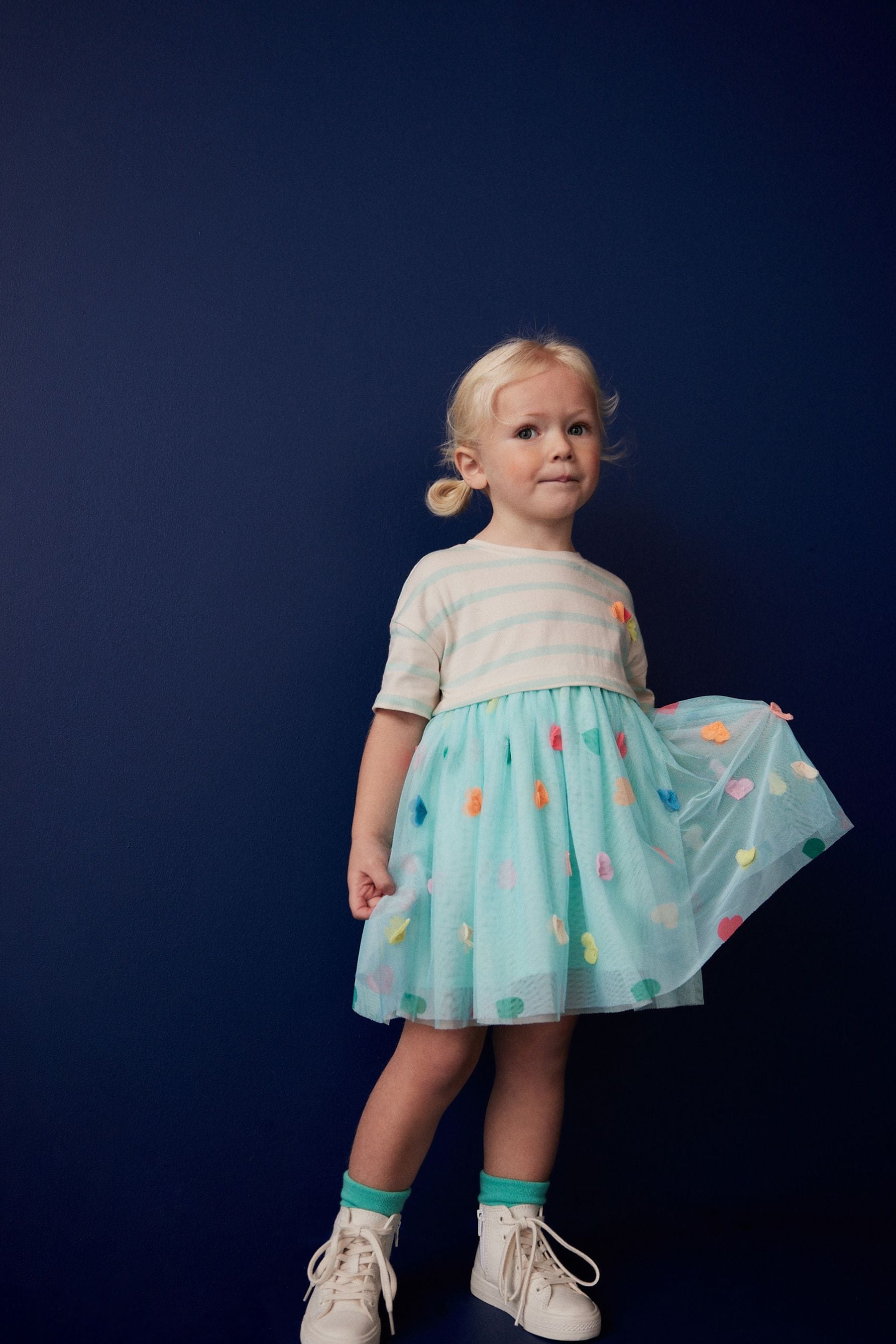 Blue Short Sleeve Tutu Dress (3mths-7yrs)