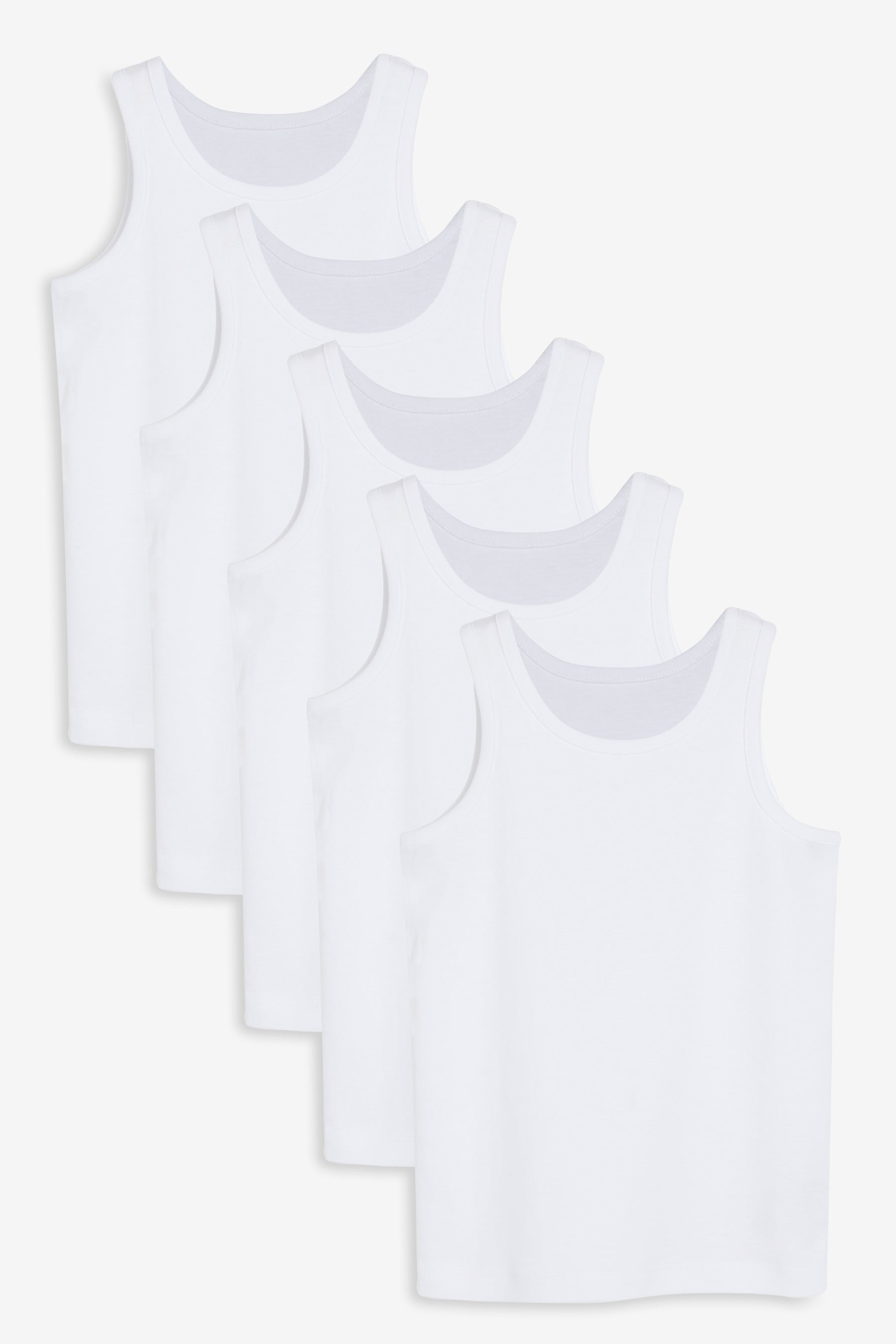 White Vests 5 Pack (1.5-16yrs)