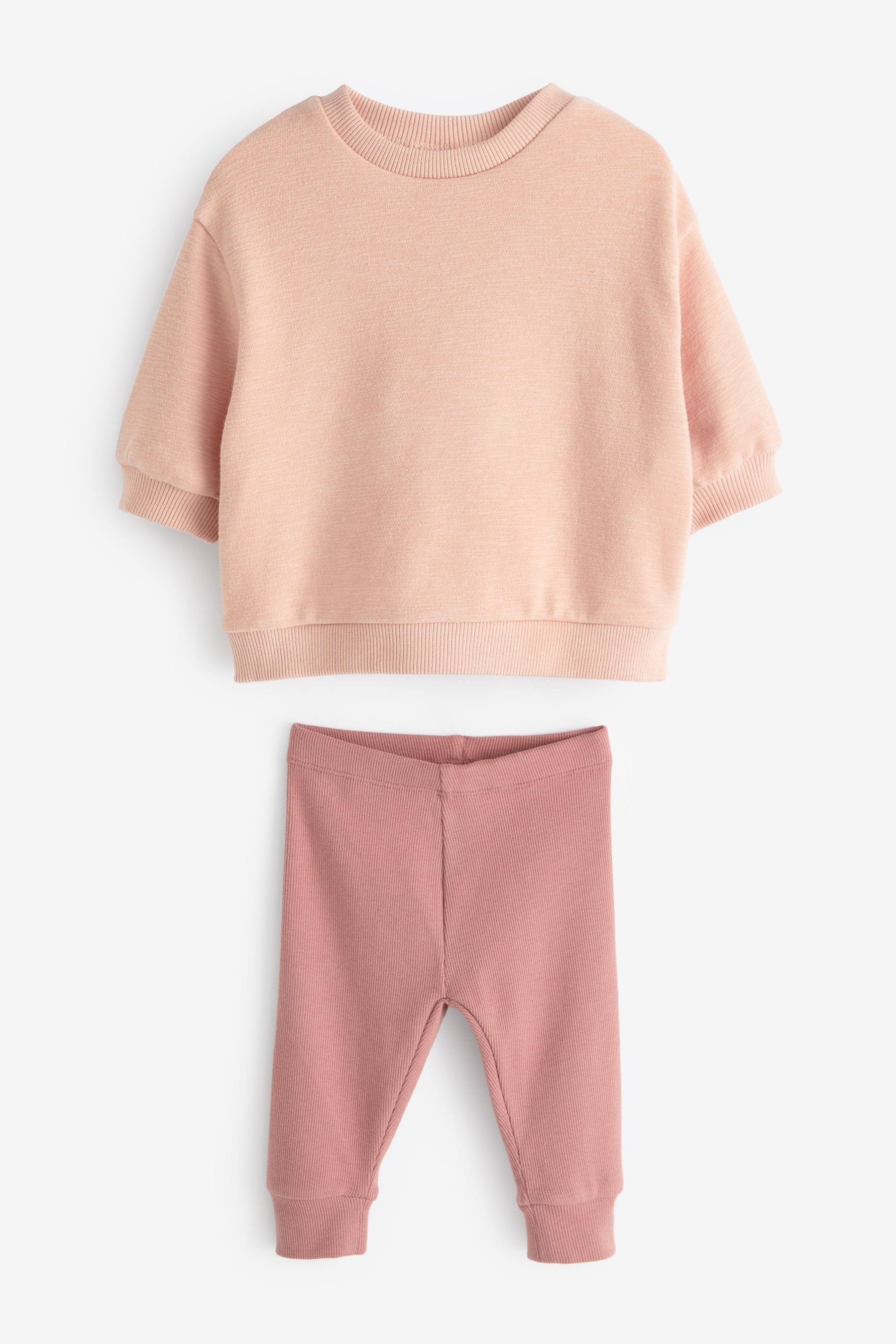 Pink Relaxed Fit Sweater And Leggings Set (3mths-7yrs)